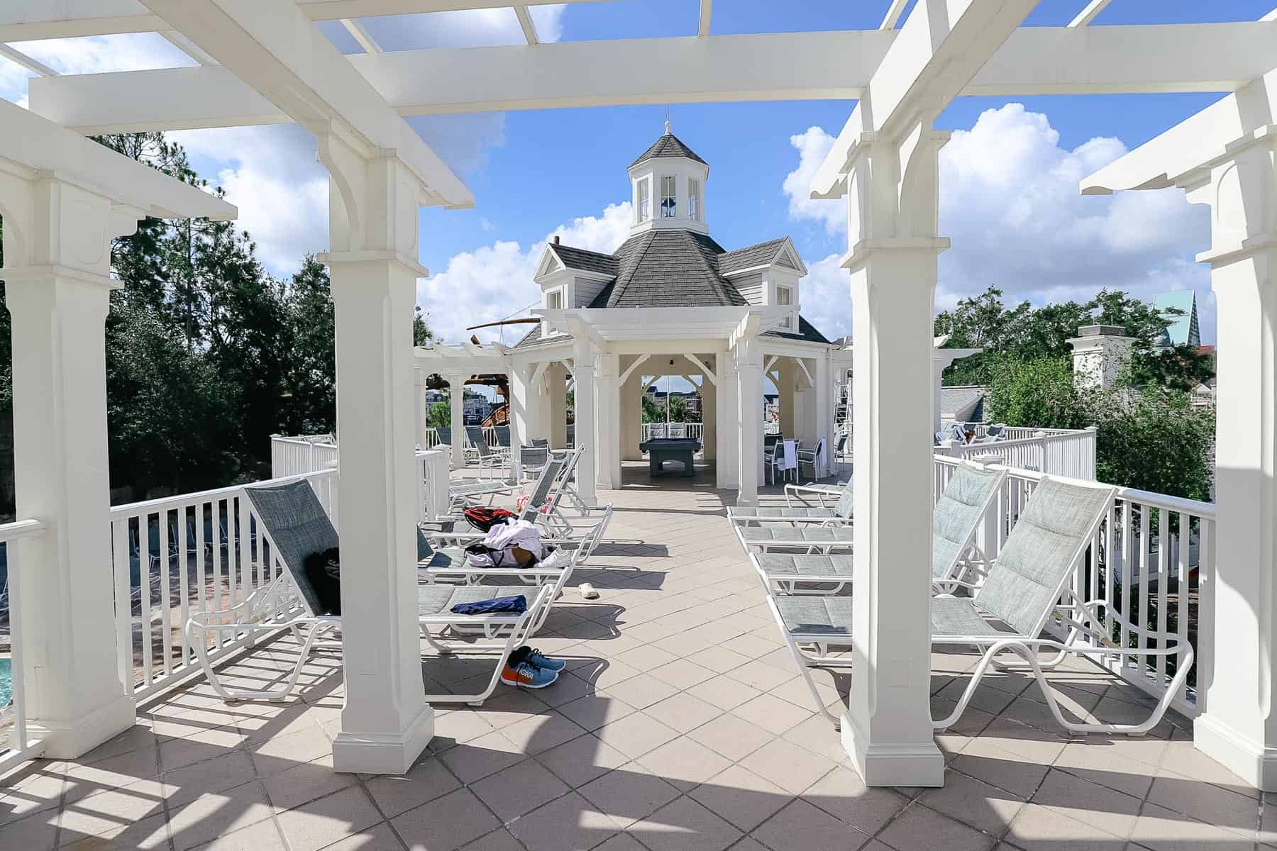 lounge chairs on the deck at Stormalong Bay 