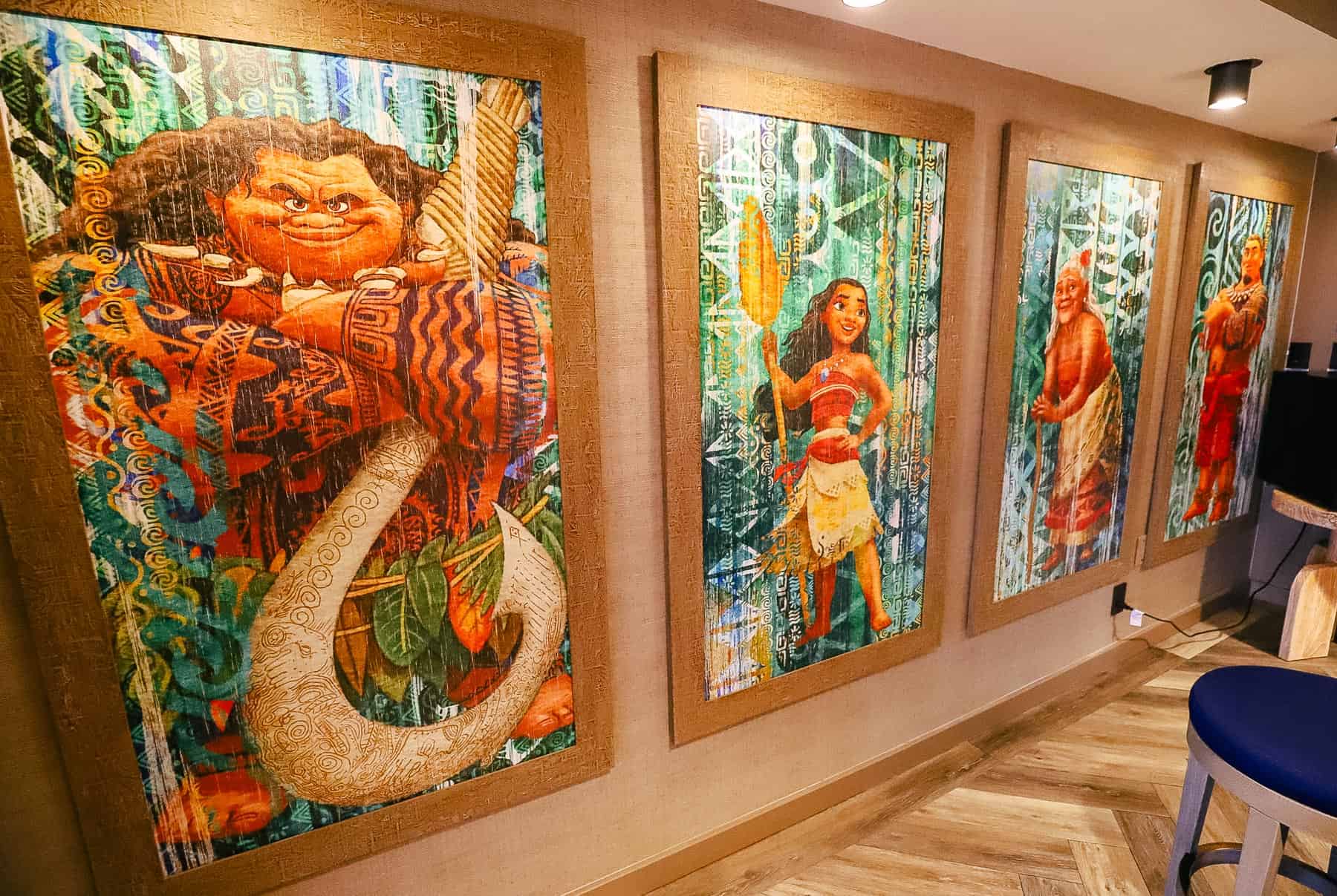 Artwork from Moana in the Kamehameha Club reception area 