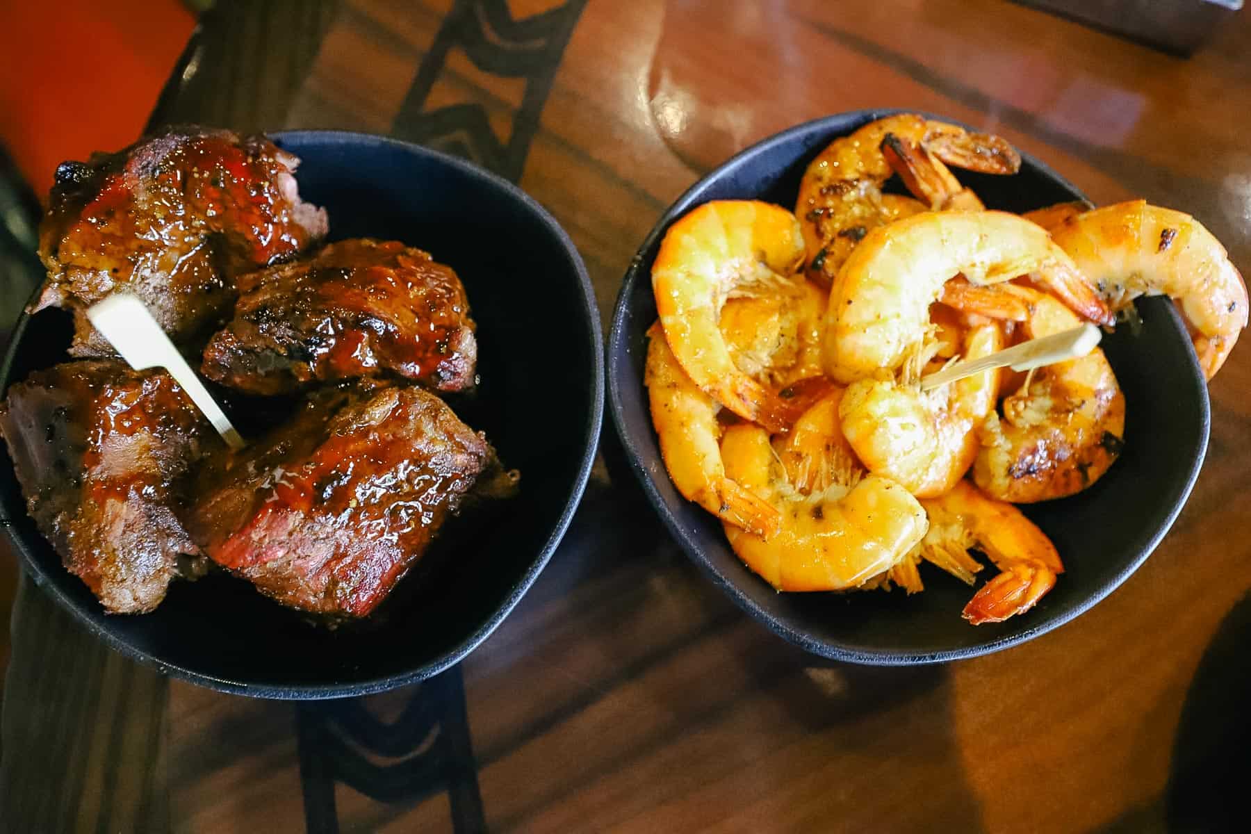 Wood-fire Grilled Teriyaki Beef and Spicy Peel-n-Eat Shrimp