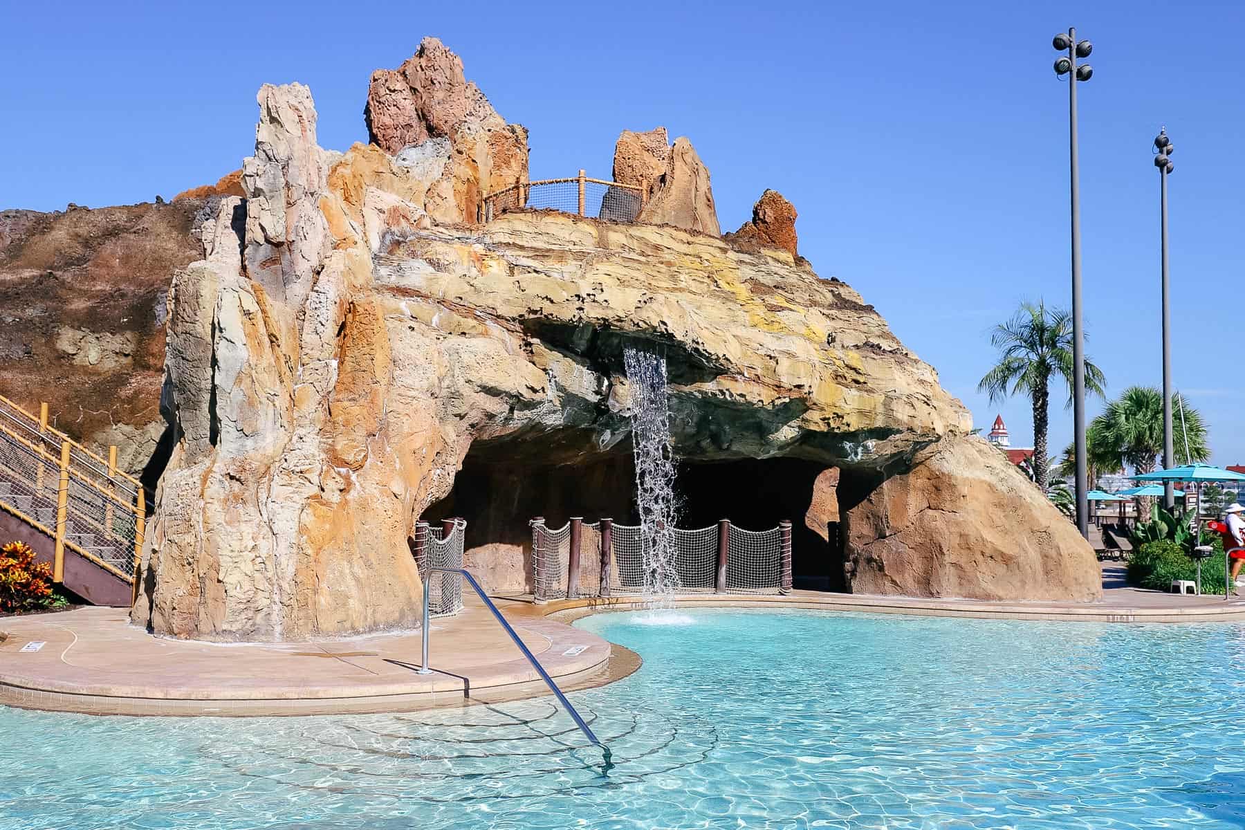 waterfall feature at Polynesian's Lava Pool