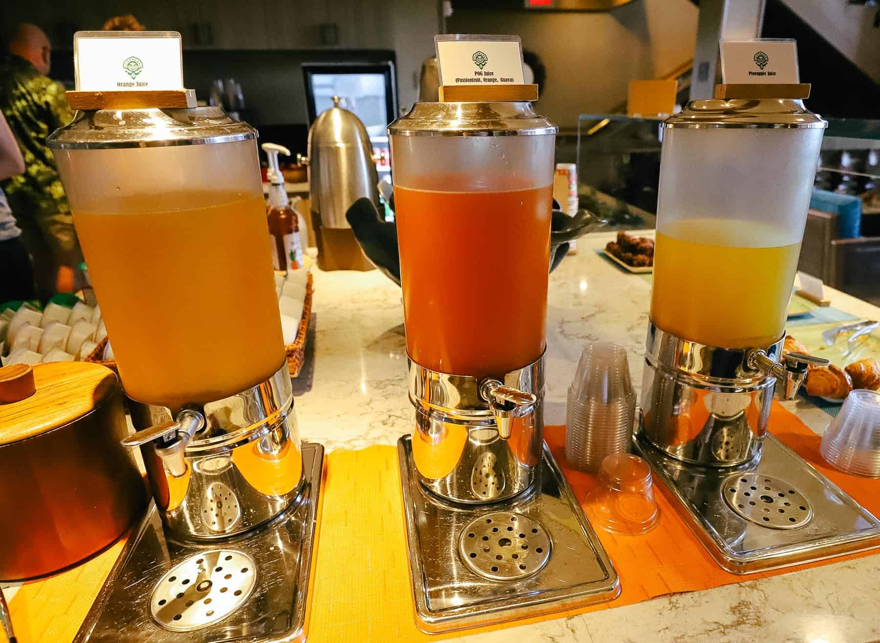 Orange Juice, POG Juice, and Pineapple Juice 