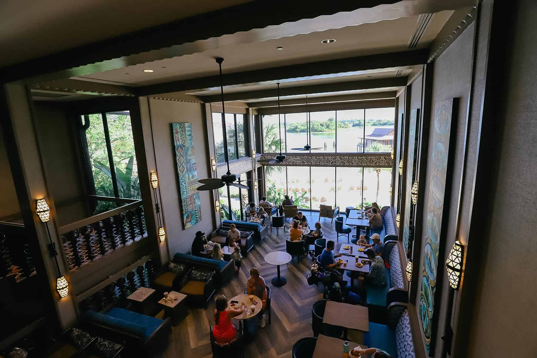 view from the upper balcony of the Polynesian Club Level 