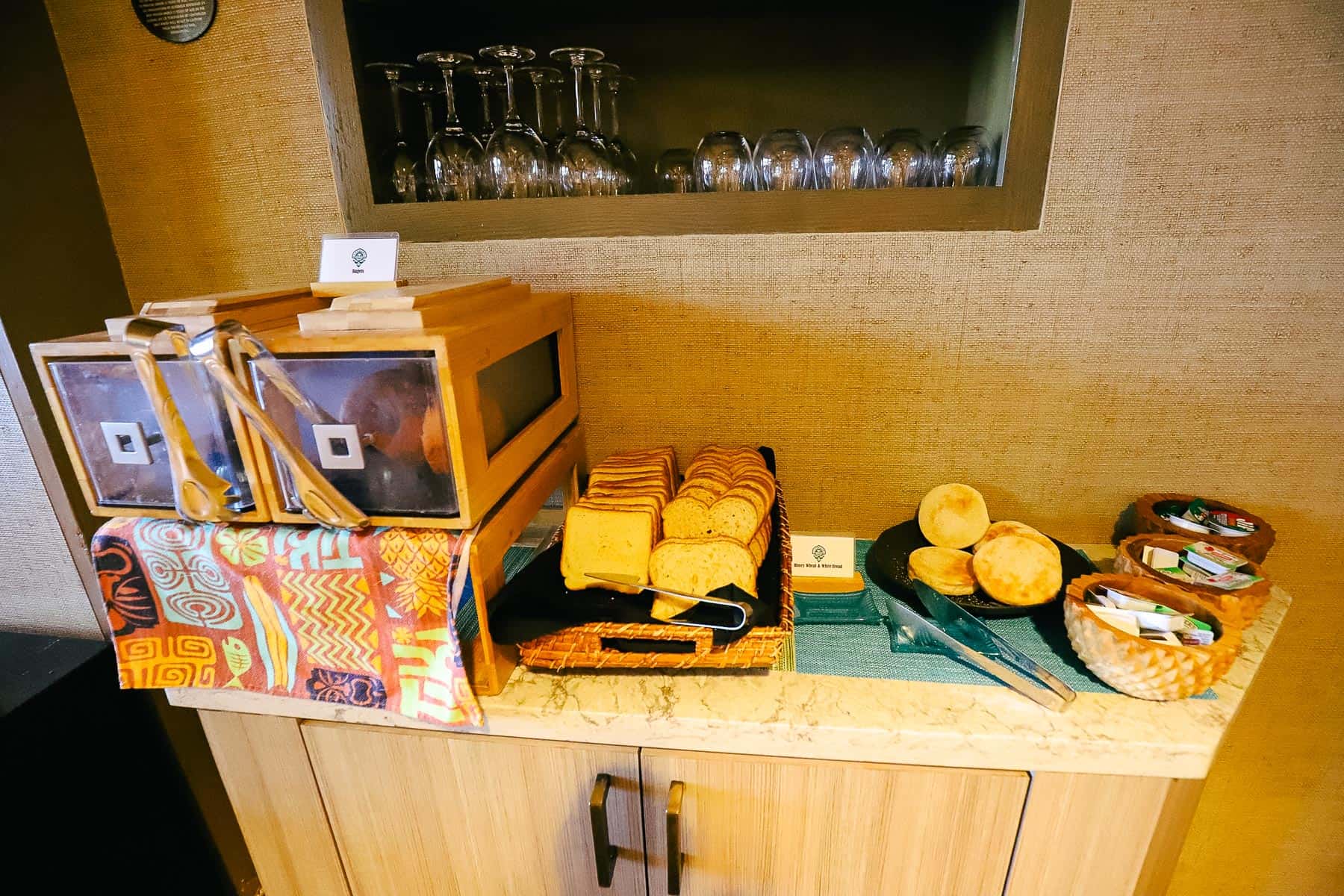 bread box with various bagels, English muffins, and toast