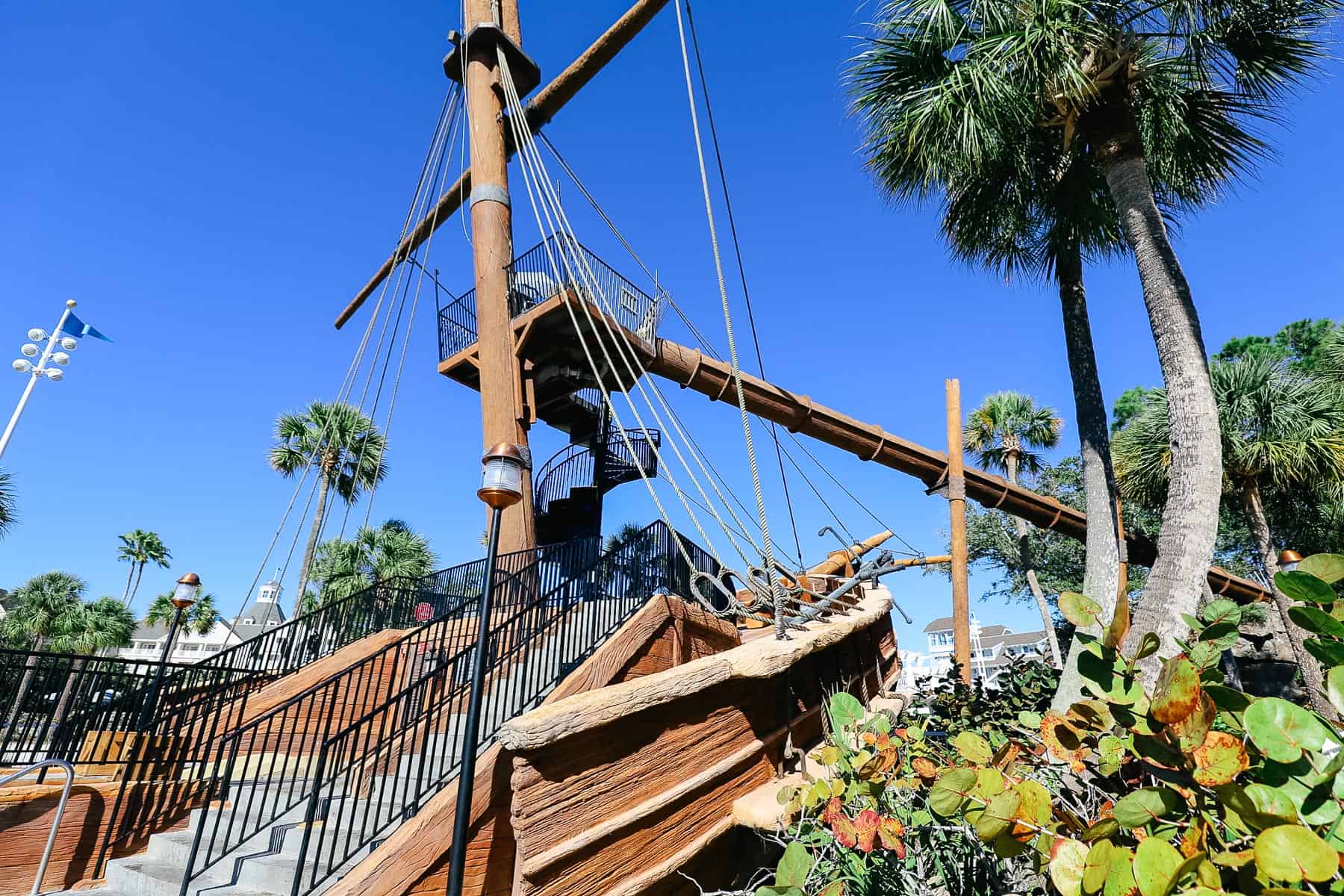 stairs to the slide at Stormalong Bay