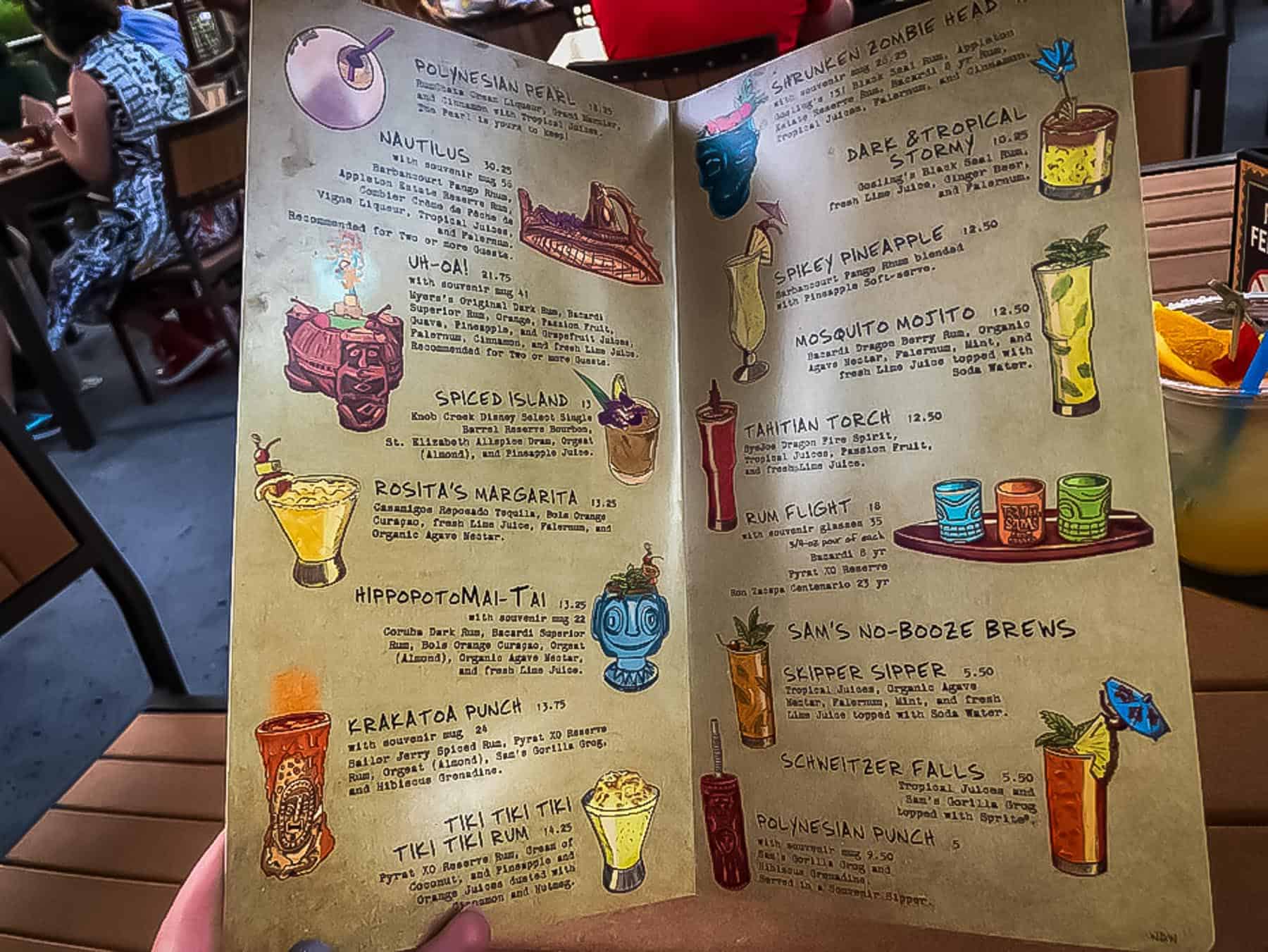 Trader Sam's Tiki Terrace Menu 