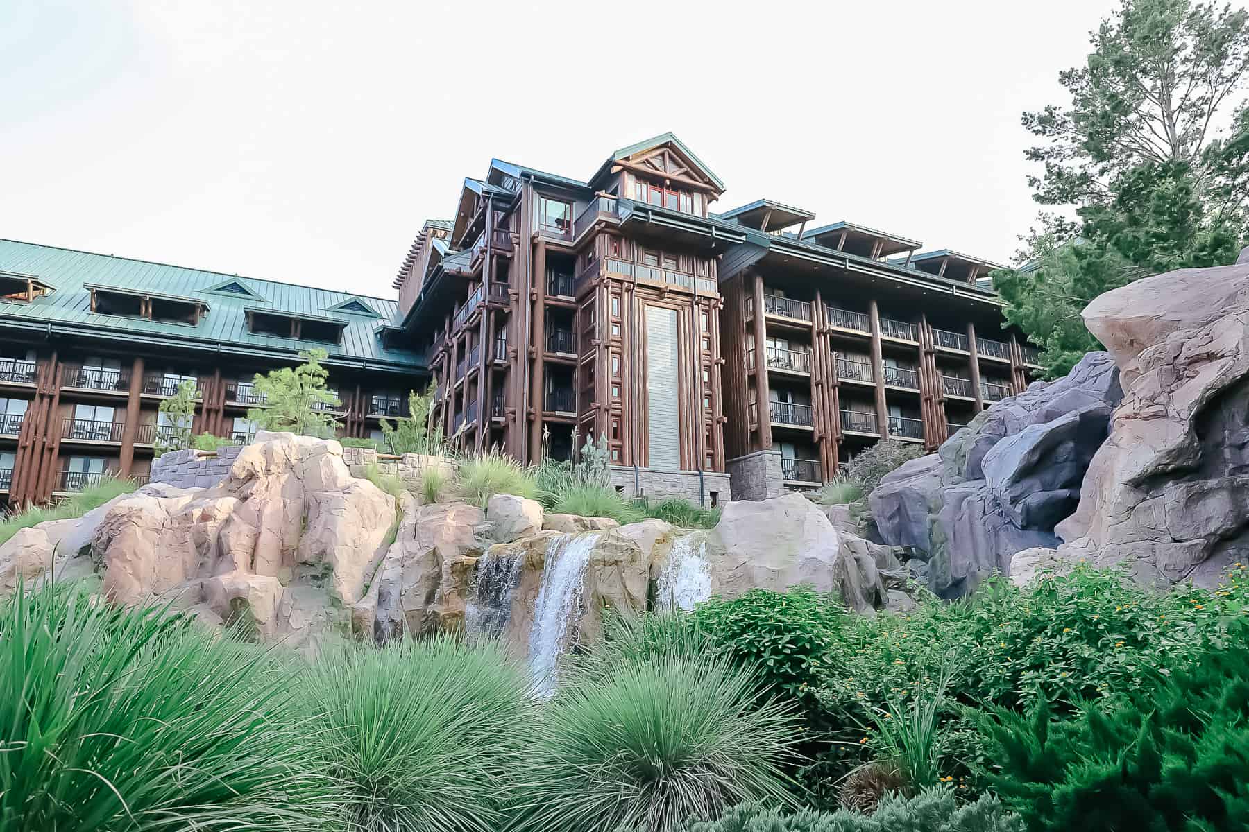 Wilderness Lodge with the Copper Creek Springs flowing in front of it 