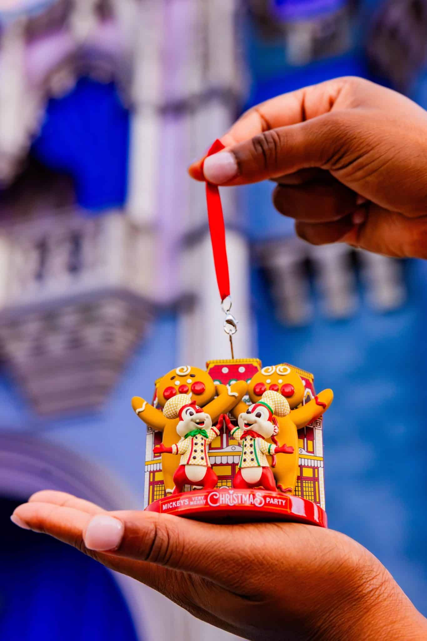 an ornament with Chip and Dale and Gingerbread men 