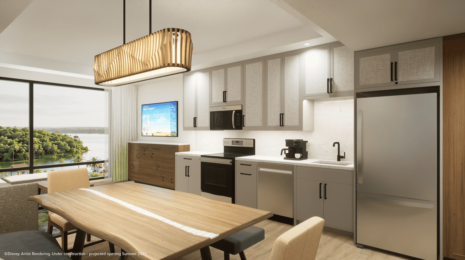 full size kitchen in villa at Disney's Lakeshore Lodge