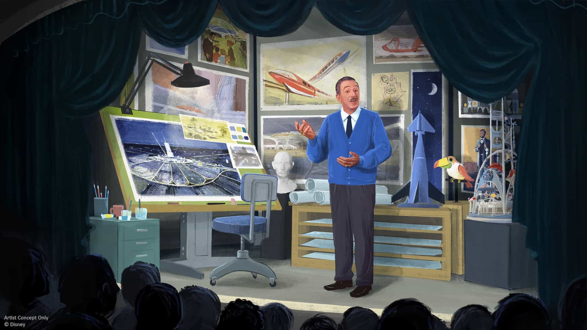 Walt Disney Audio Animatronic Concept Art for Carousel of Progress