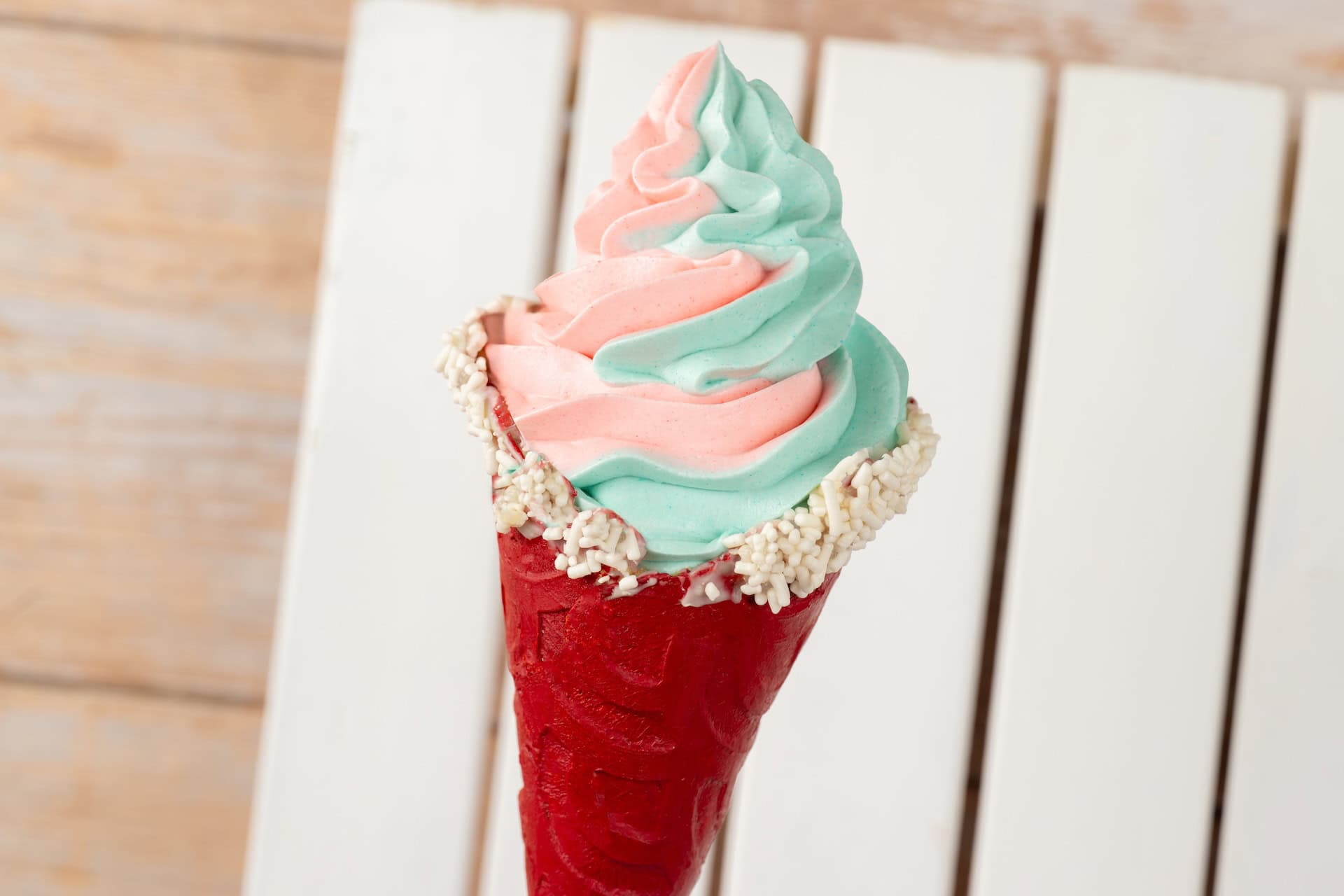 a Dole Whip swirl cone at Disney World