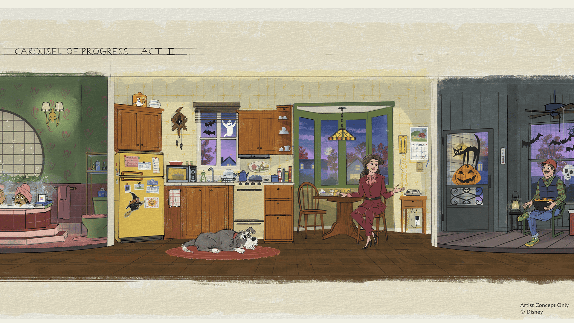 new concept art for Walt Disney's Carousel of Progress shared at D23 Ultimate Fan Event