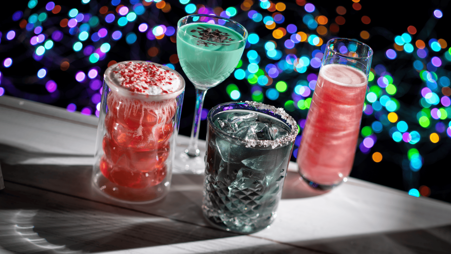 beverages from the Checkin' It Twice Lounge at Jollywood Nights