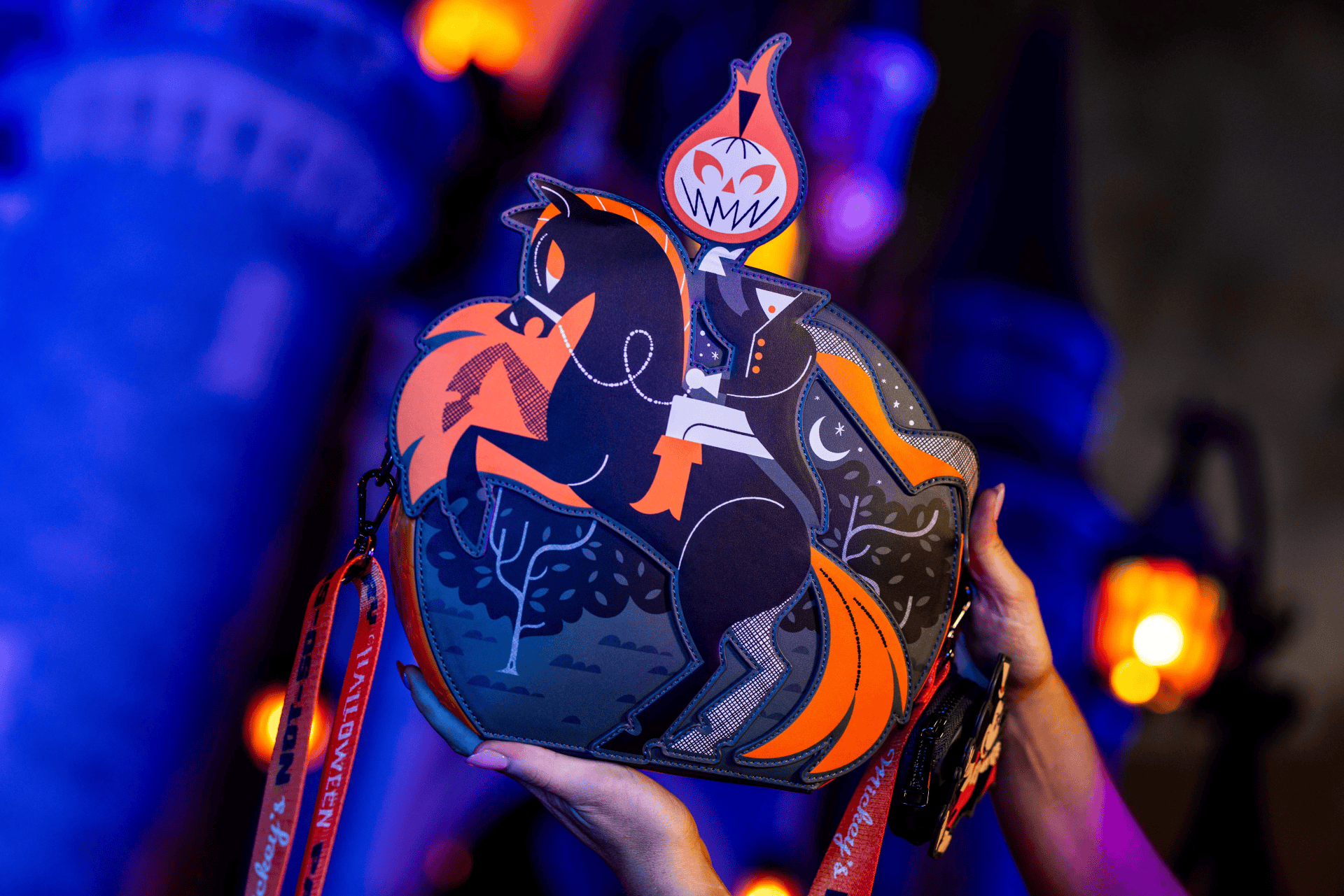 back of the Headless Horseman Loungefly backpack for Mickey's Halloween Party