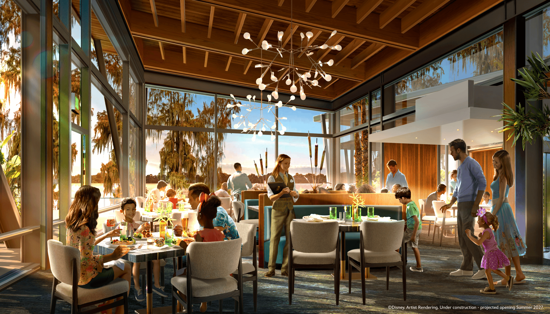 concept arts guests dining at Moonglade
