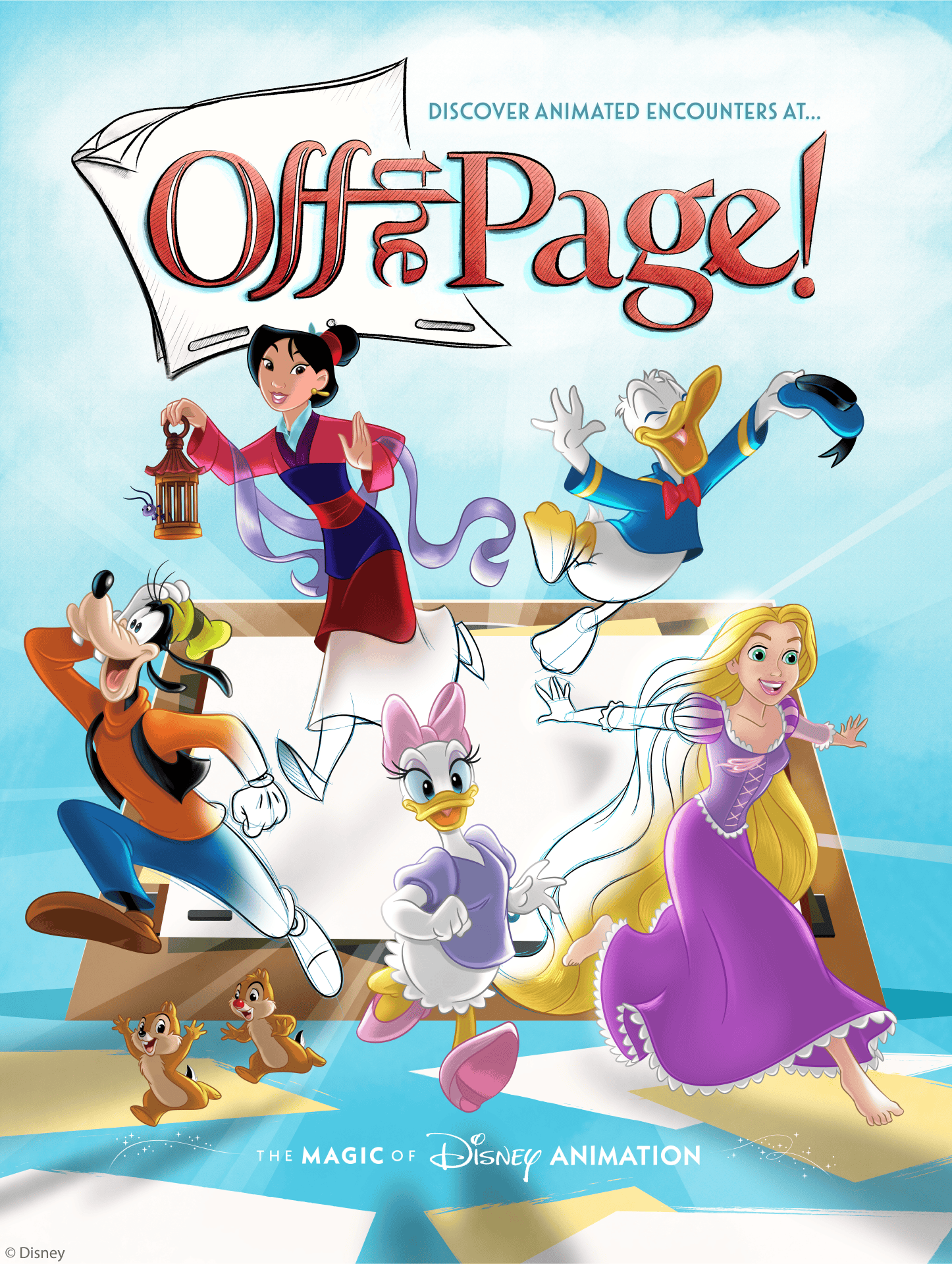 an attraction poster for "Off the Page"