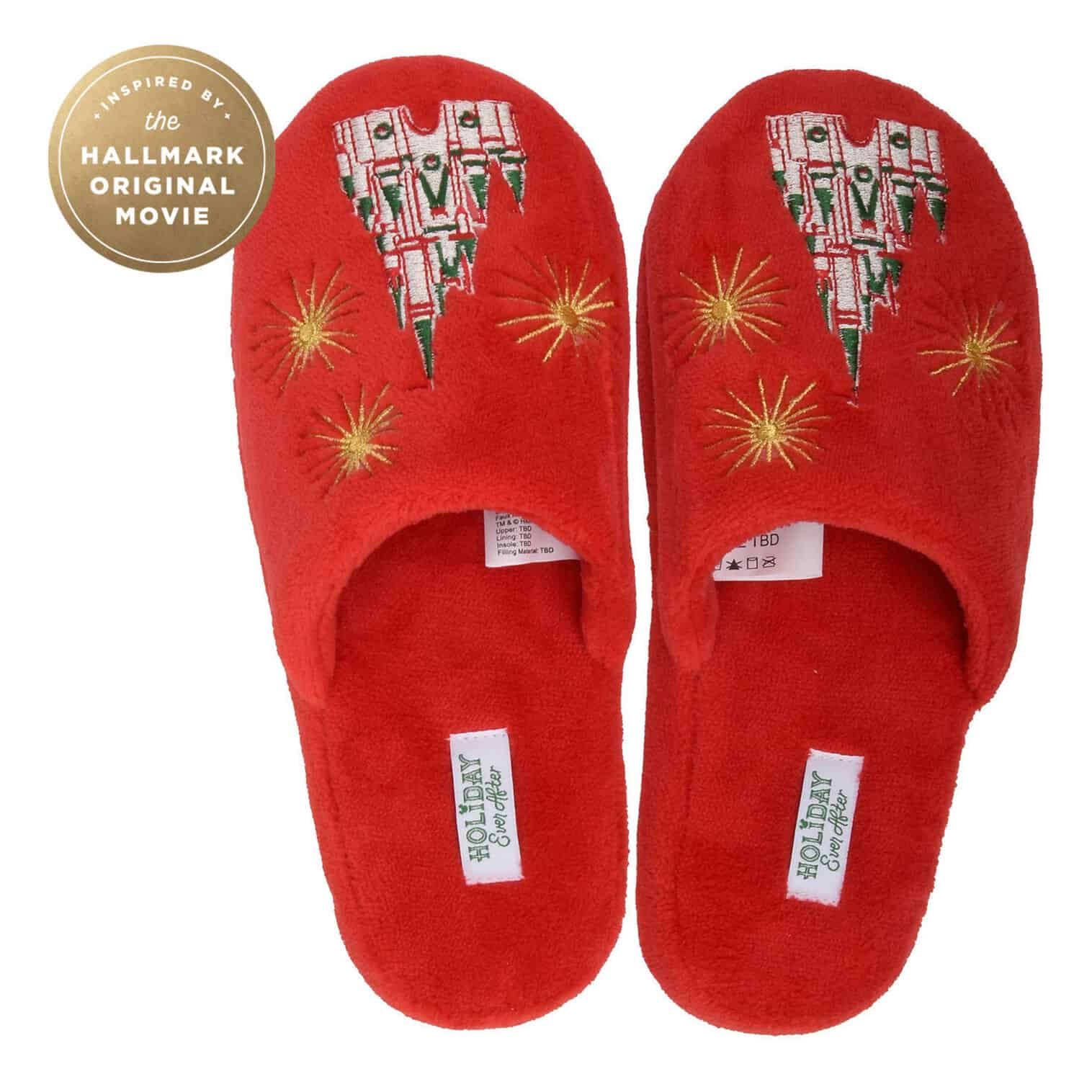 Holiday movie house shoes Hallmark and Disney