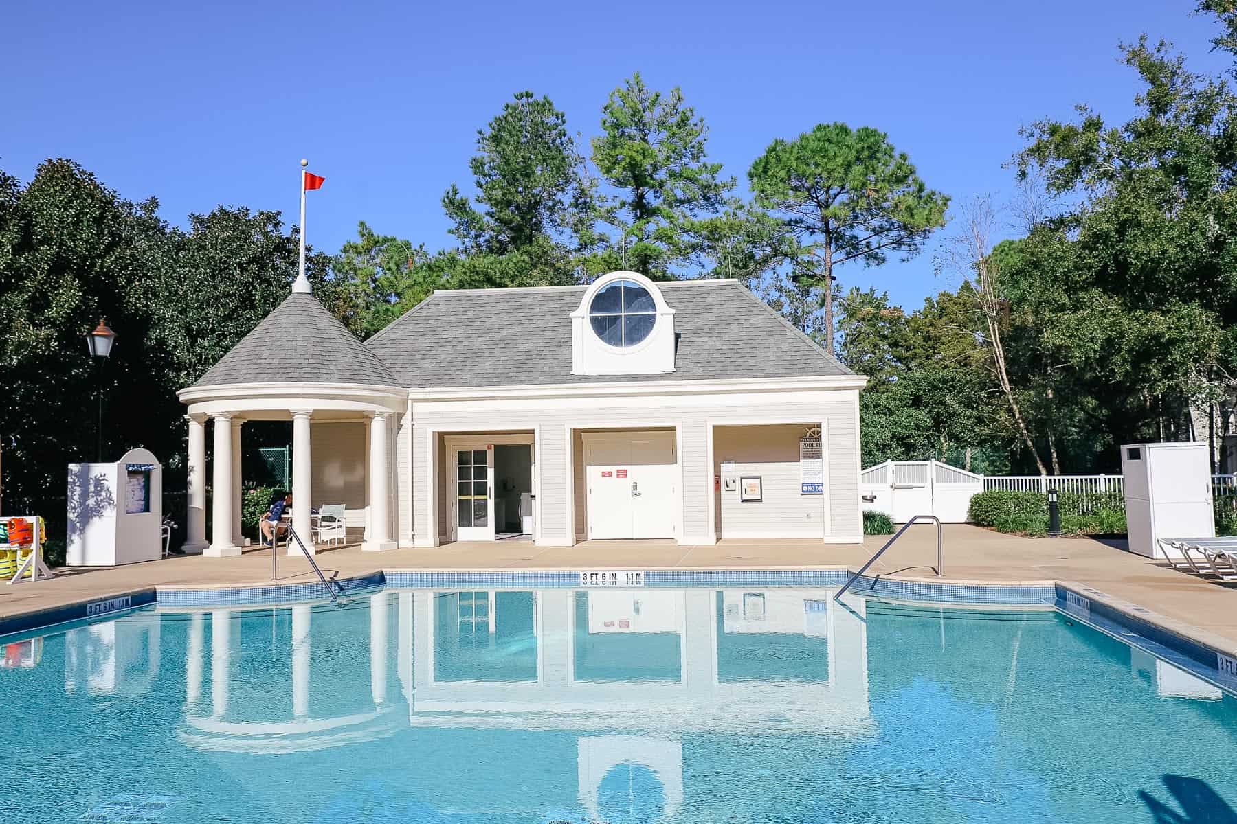 shows clear waters of Yacht Club Pool