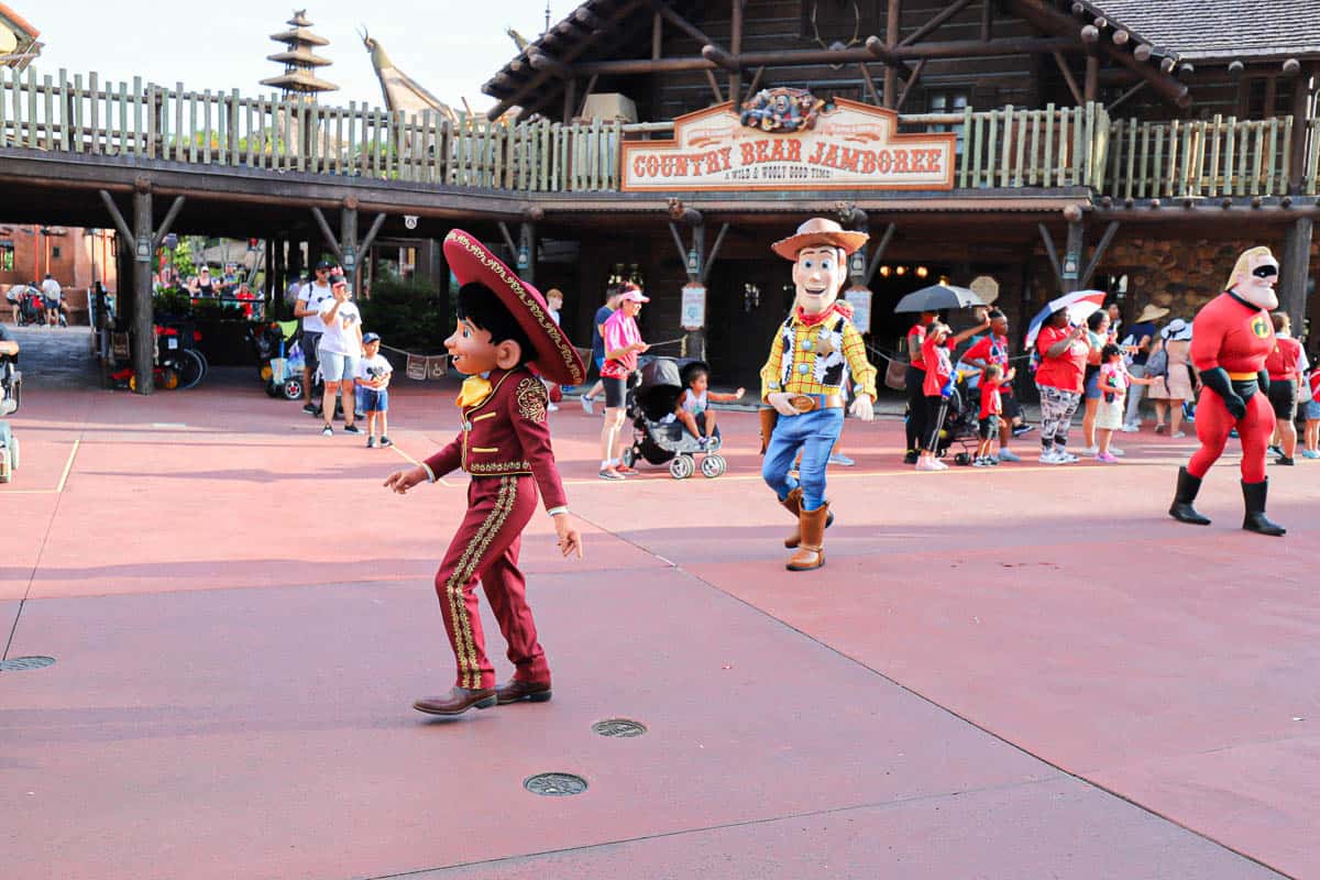 Miguel walking in the Adventure Friends Cavalcade. 