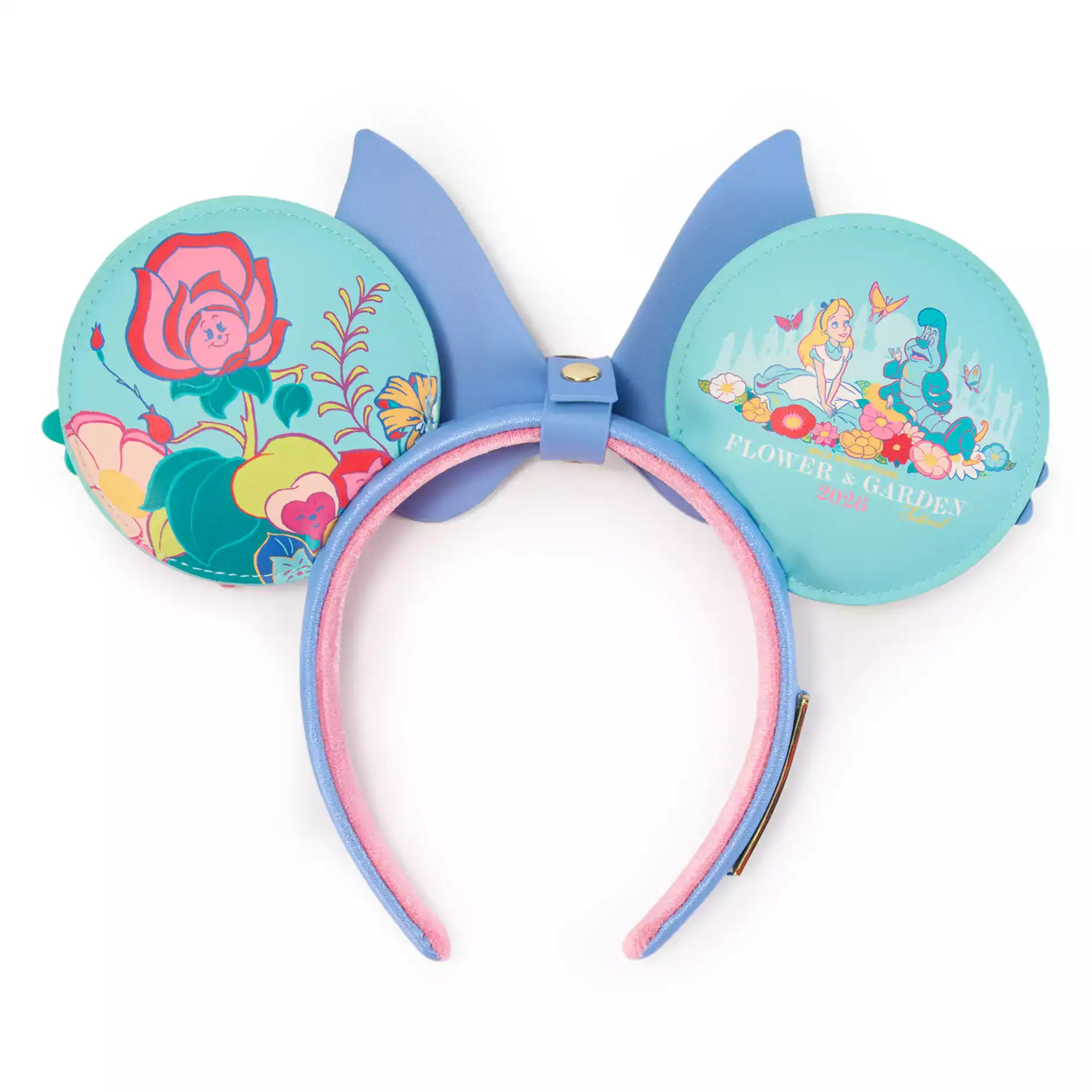Back Side of the 2026 Alice in Wonderland Flower and Garden Ear Headband 