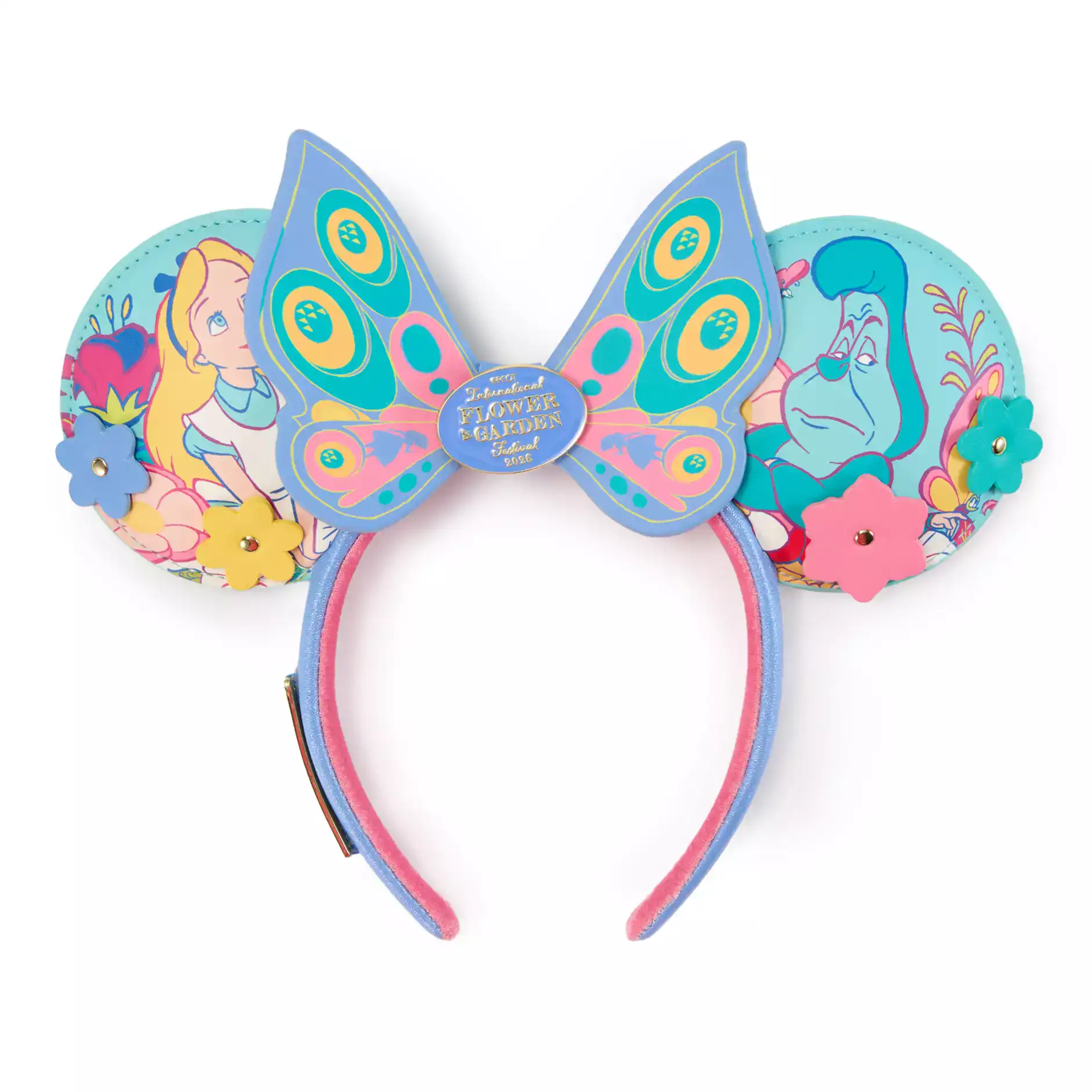 2026 Epcot Flower and Garden Alice in Wonderland Ear Headband Front Side 