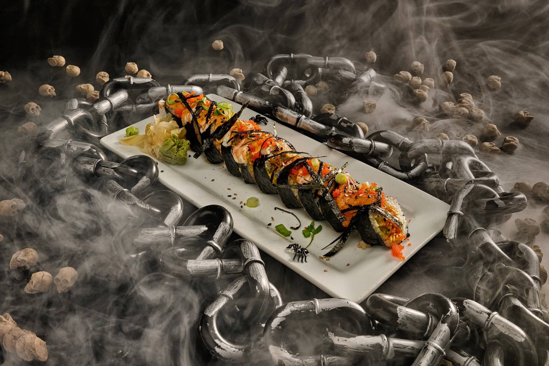 a Halloween inspired sushi roll from Disney Springs