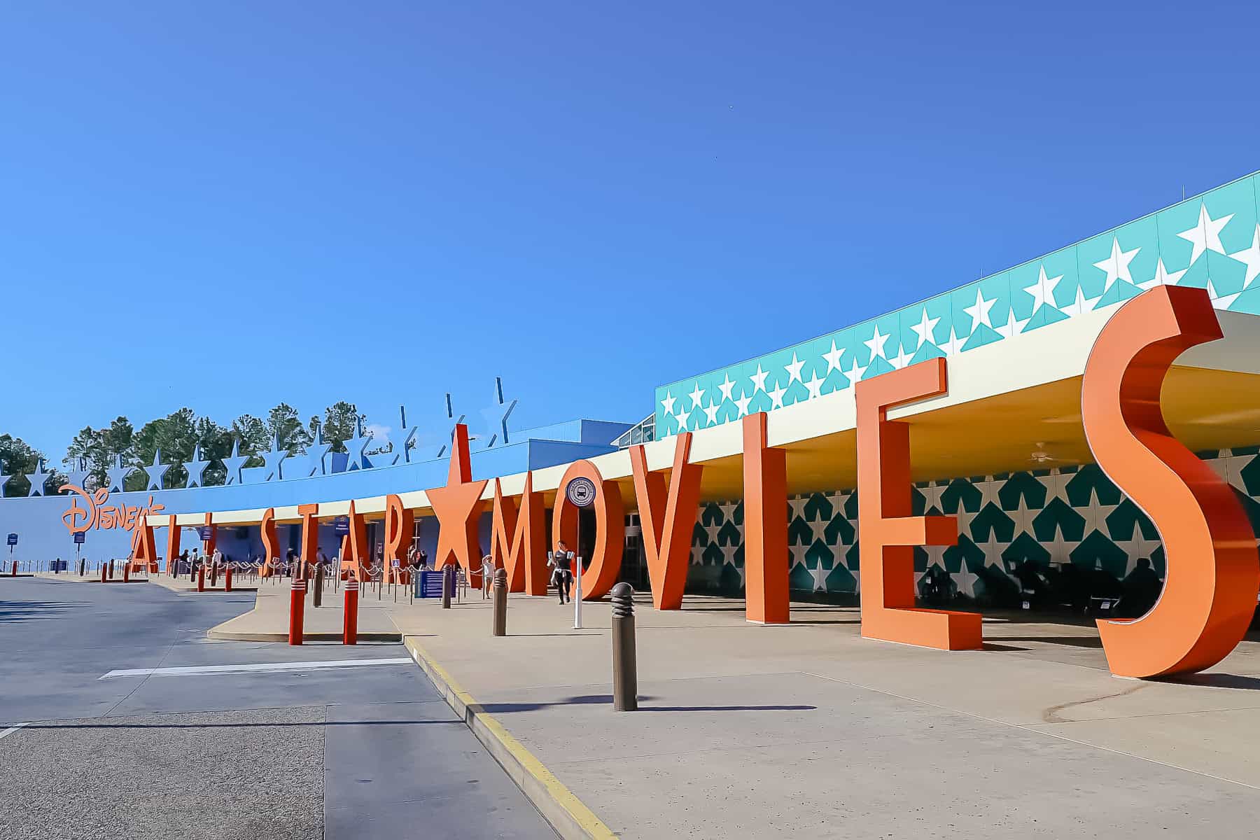 the bus stop with the All-Star Movies giant sign behind it