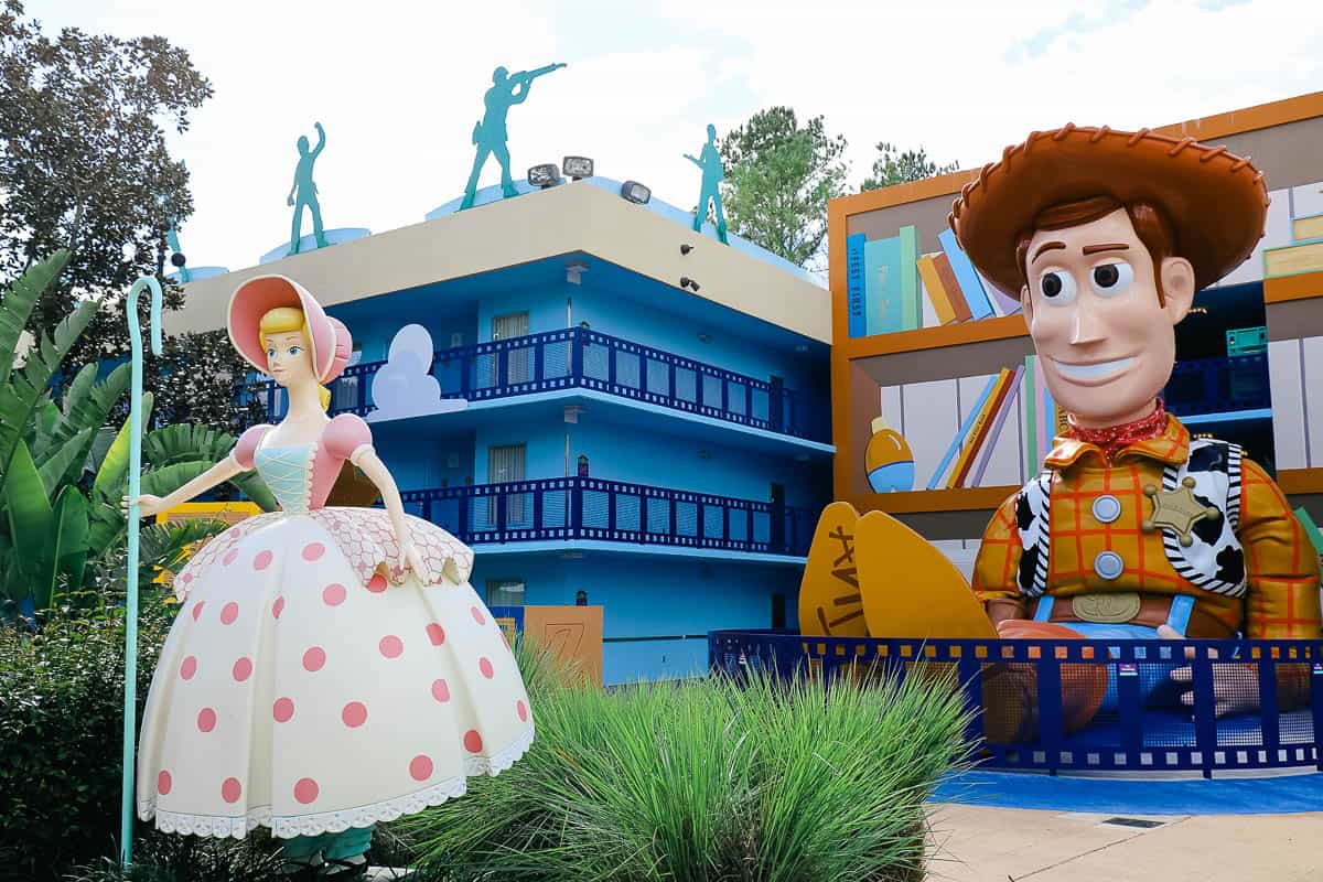 Bo Peep and Woody in the Toy Story section of All-Star Movies.