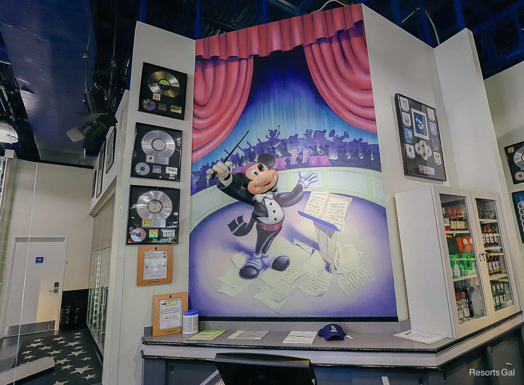 Maestro Mickey mural in the resort gift shop at Disney's All-Star Music Resort 