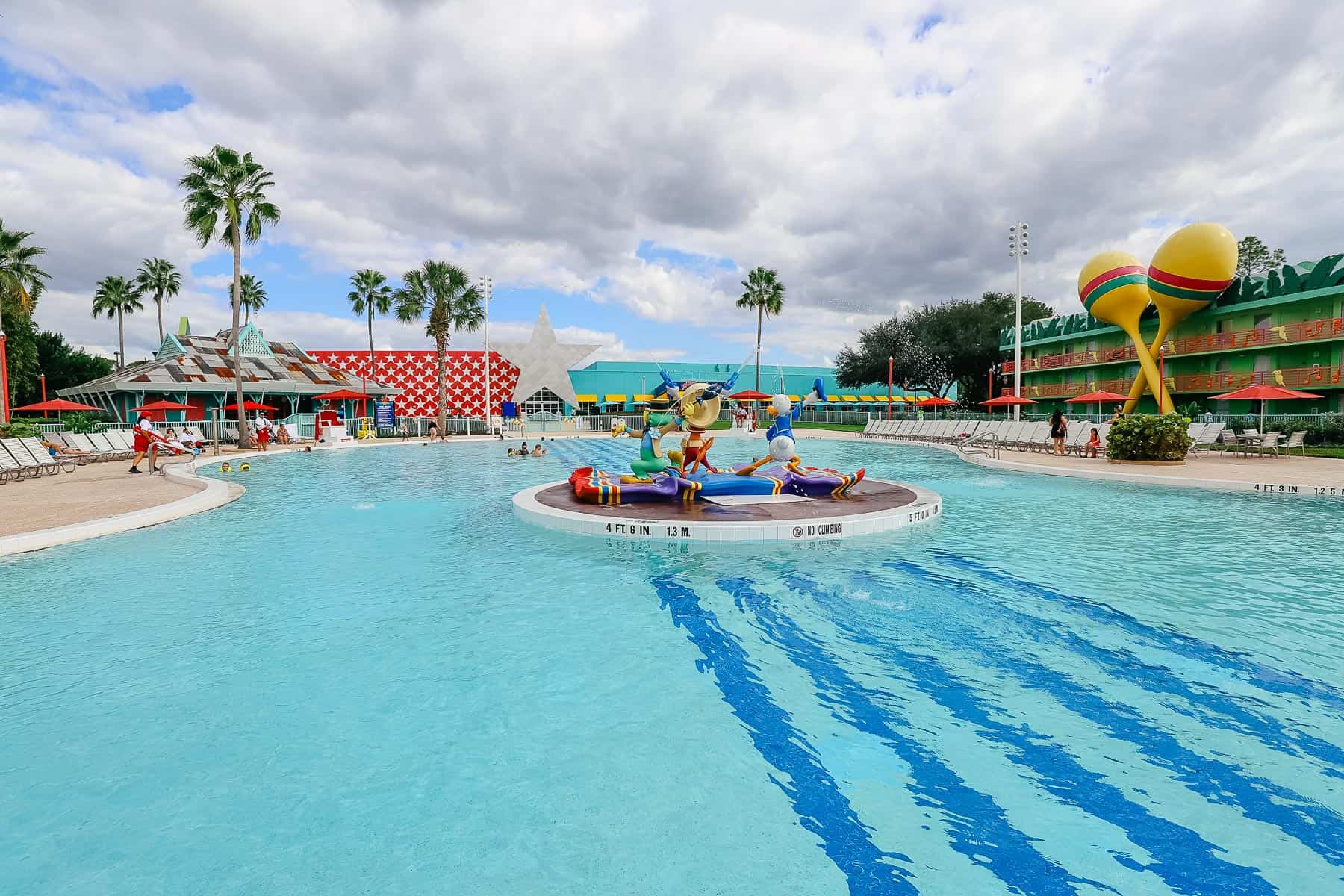 The guitar-shaped pool at All-Star Music Resort. 