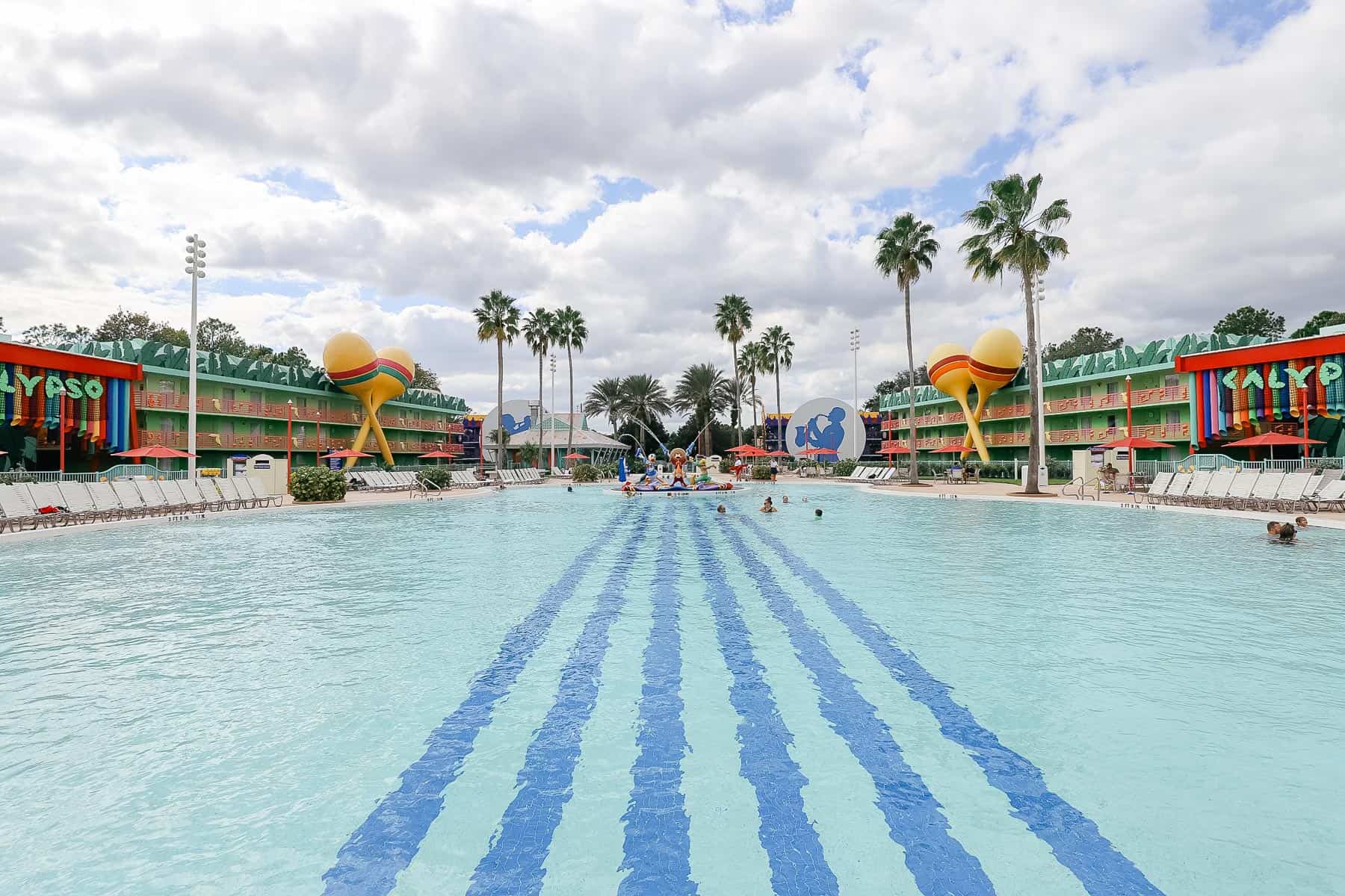 a pool that's shaped like a guitar