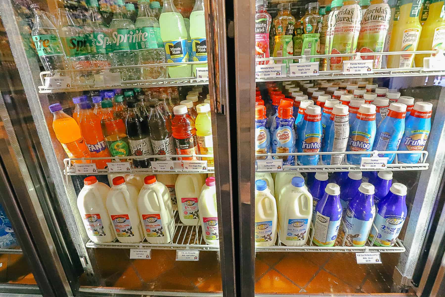 milk selection and other juices 