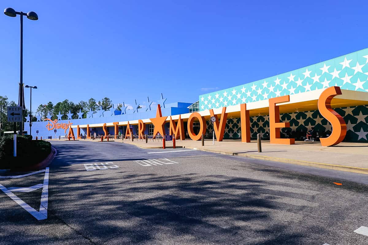 bus stop at Disney's All-Star Movies 