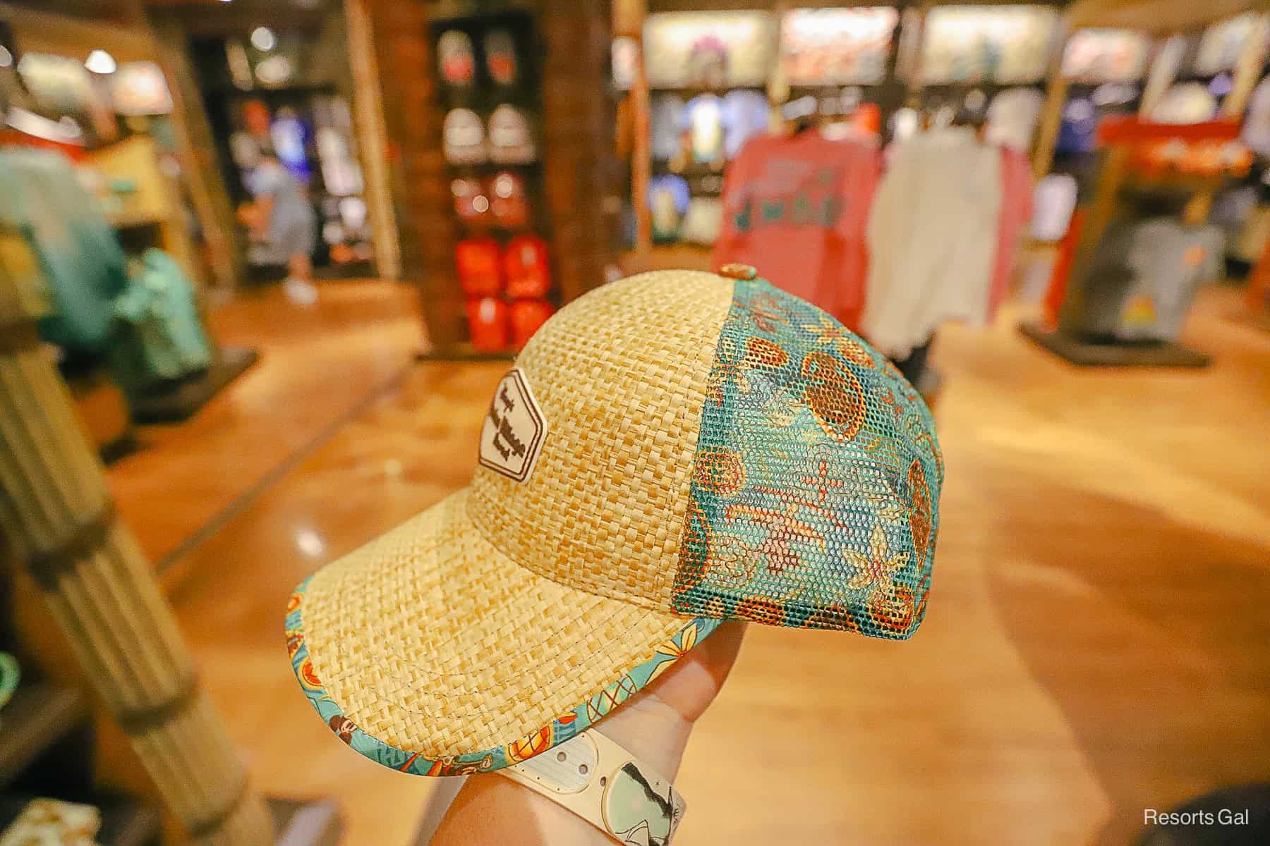 the tropical net backside of the Polynesian baseball cap 