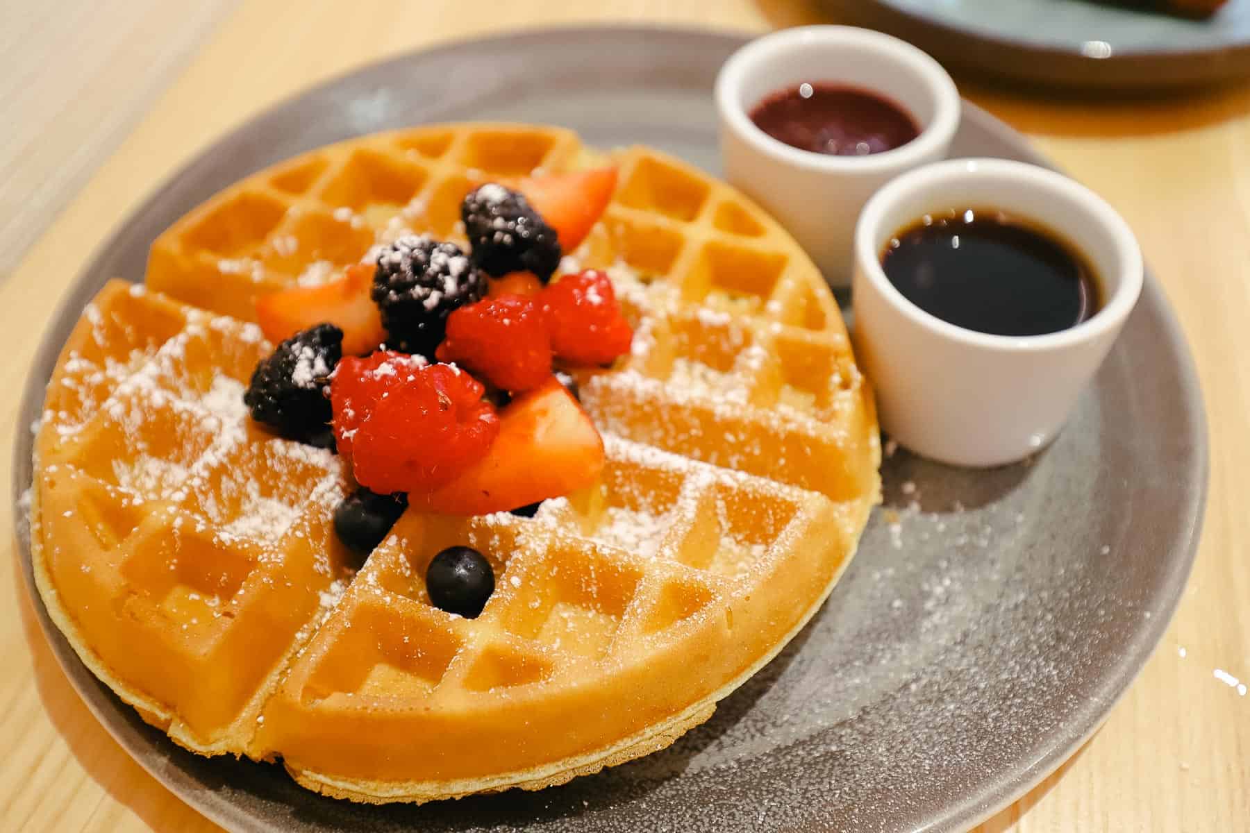 waffles with berries and syrup 