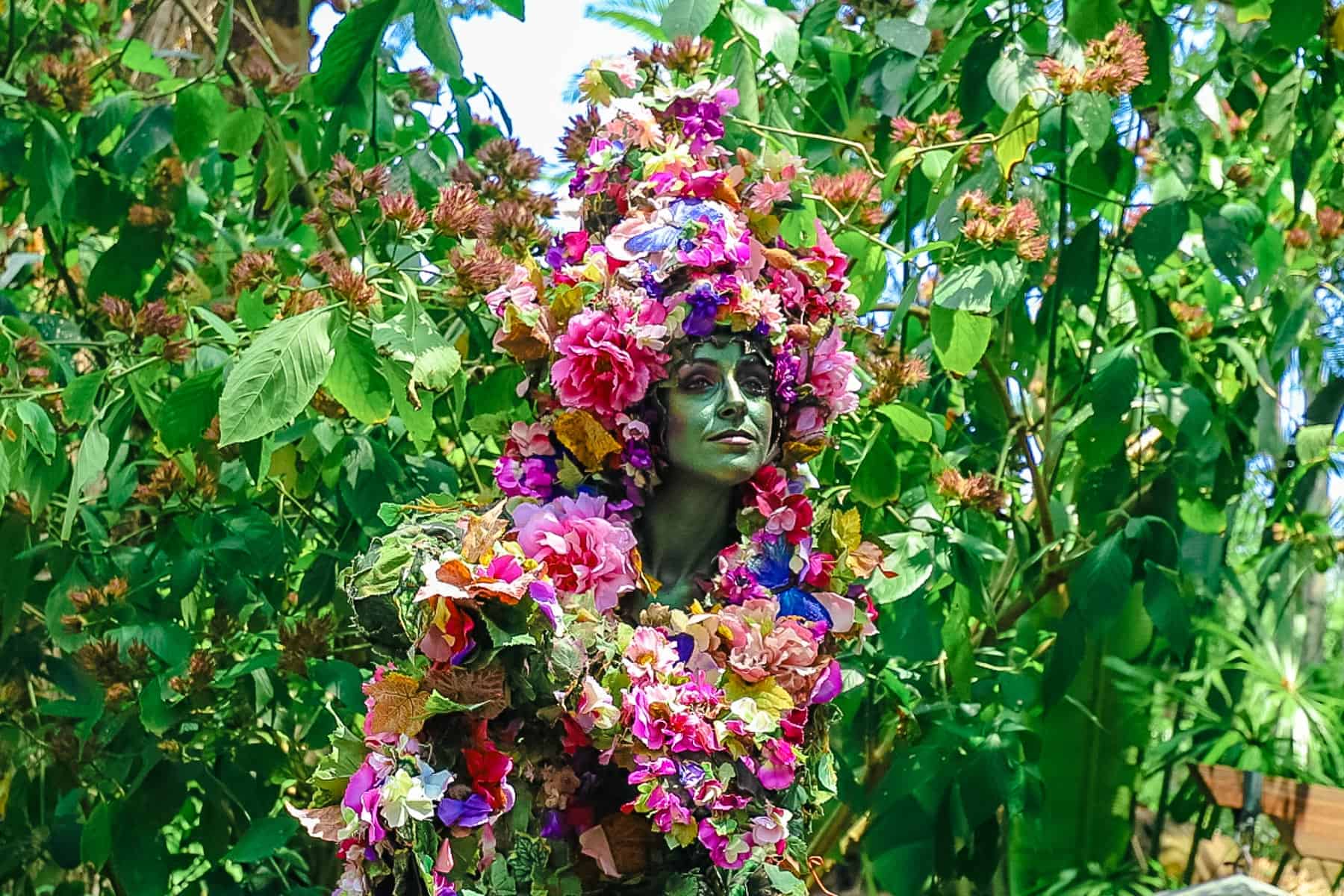 DiVine dressed in florals for Spring at Disney's Animal Kingdom. 