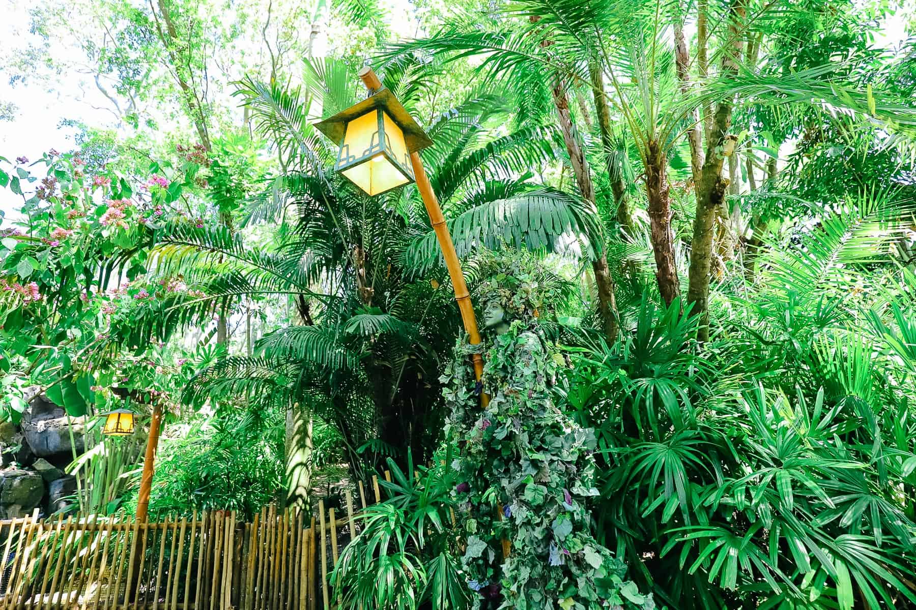 DiVine wrapped around a light pole at Disney's Animal Kingdom. 