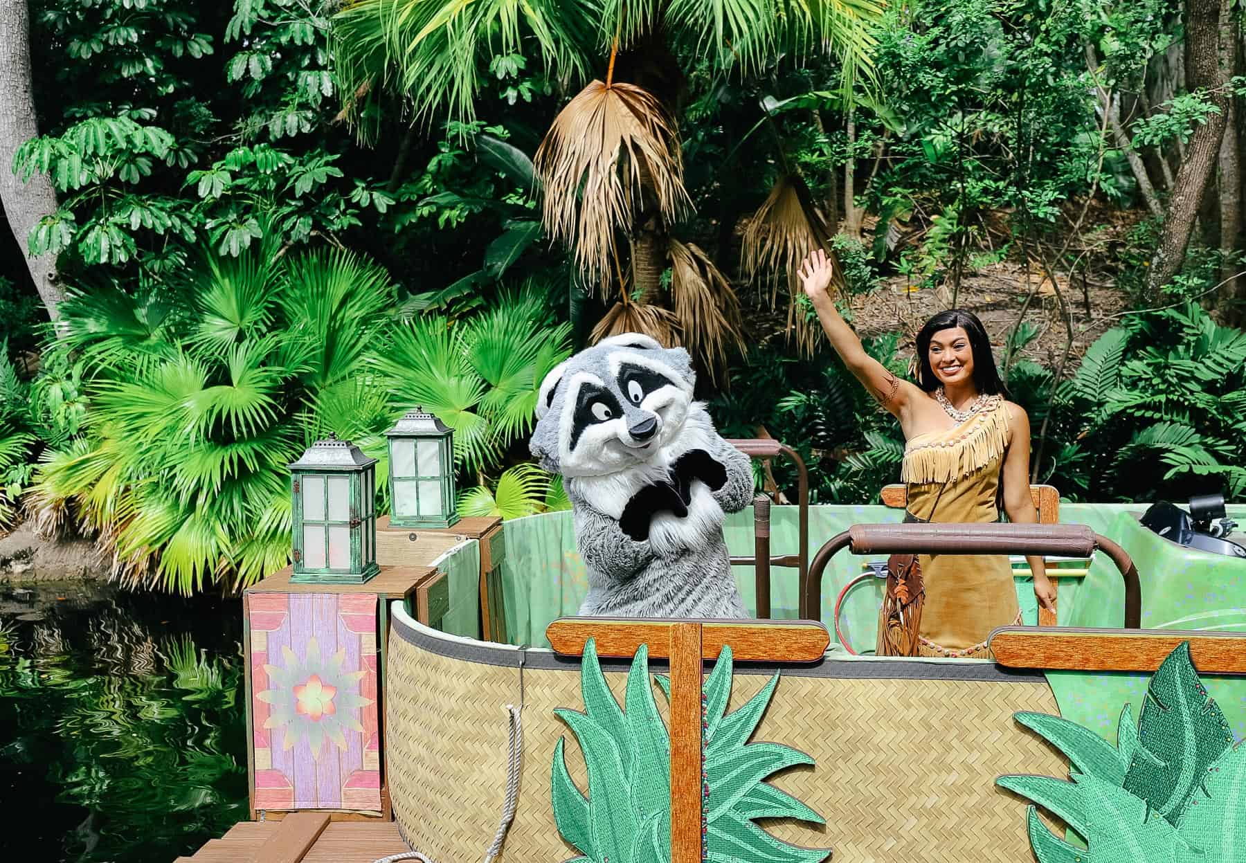 Pocahontas and Meeko on a festive Flotilla. 