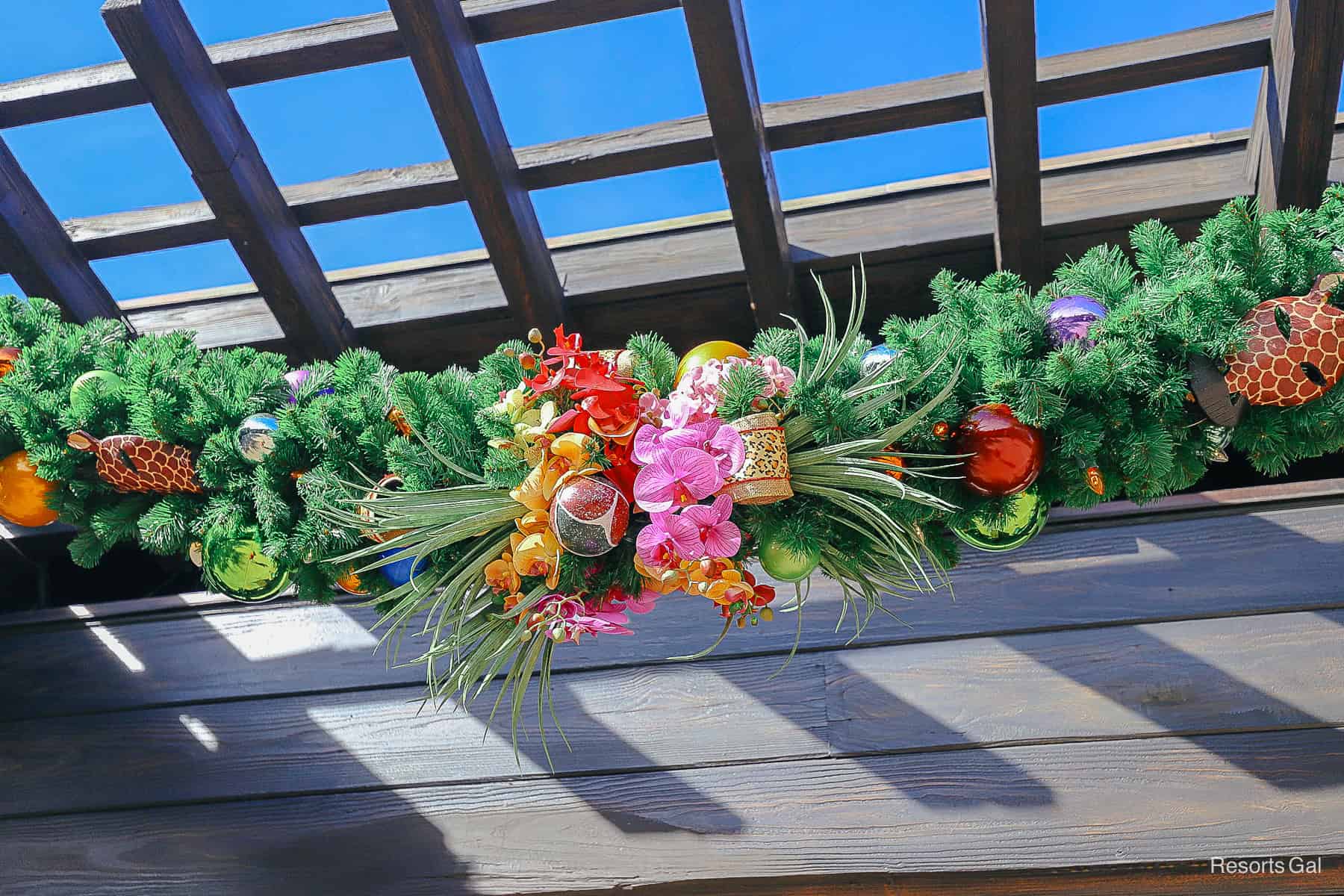 florals and ornaments in the garland