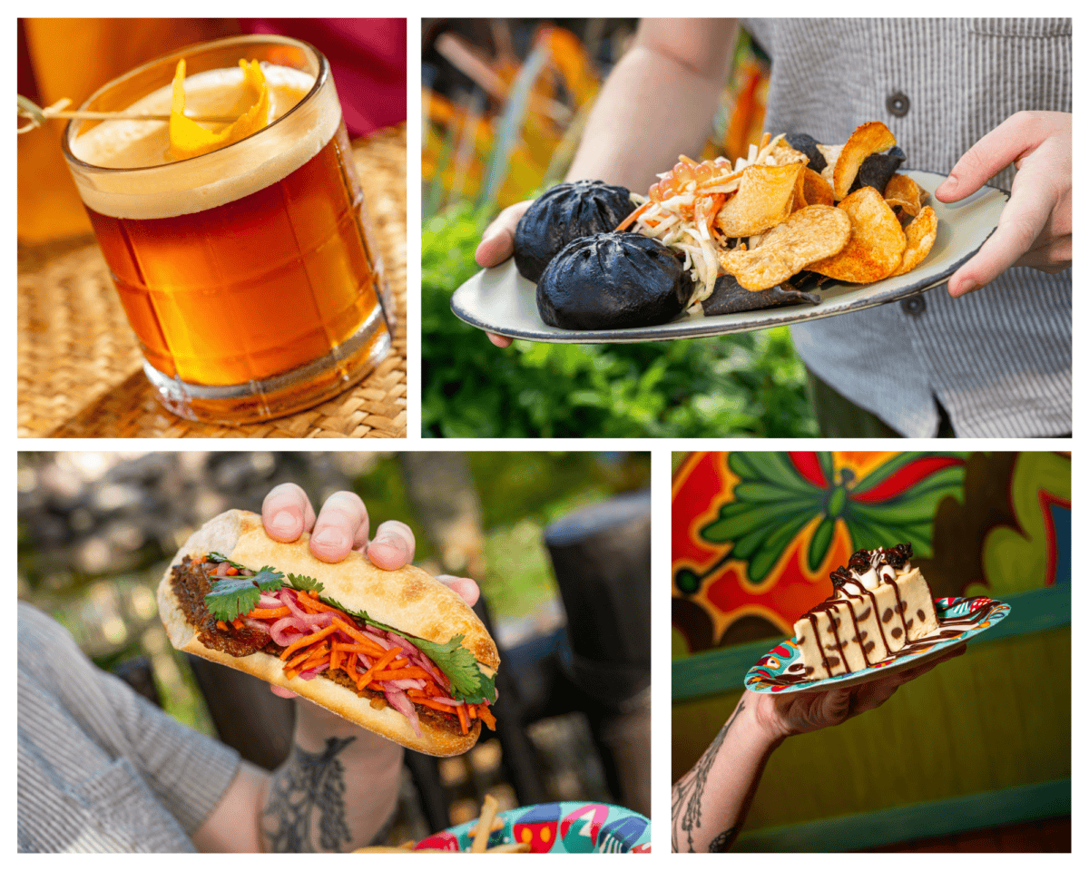 a collage of new food items at Disney's Animal Kingdom