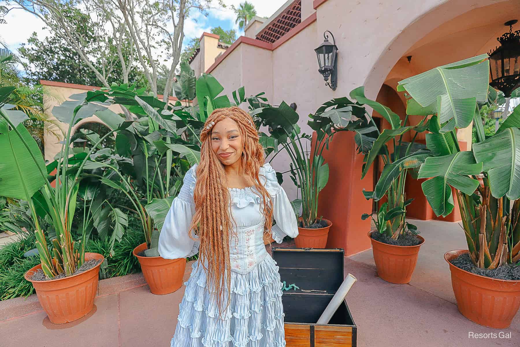 Ariel in her light blue land-dress from the live action version of The Little Mermaid