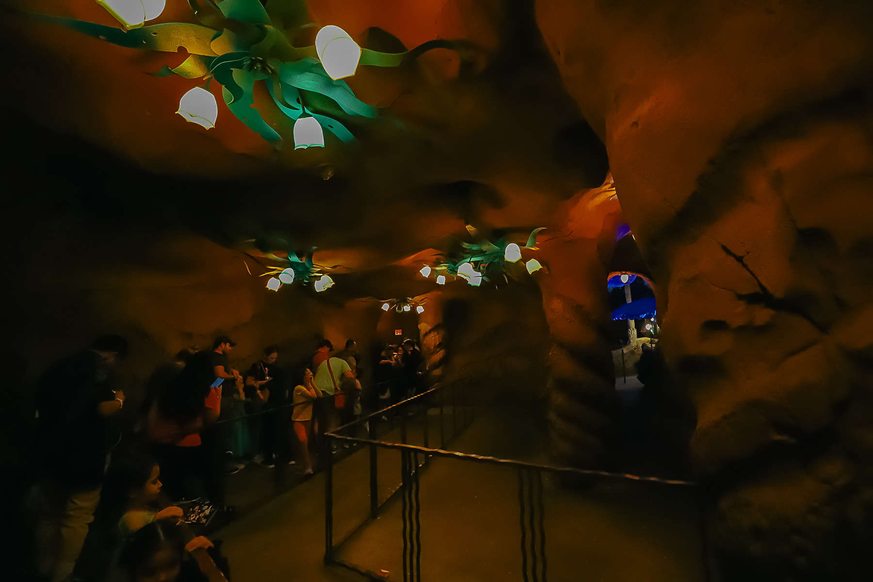 Guests waiting in the queue of Ariel's Grotto. 