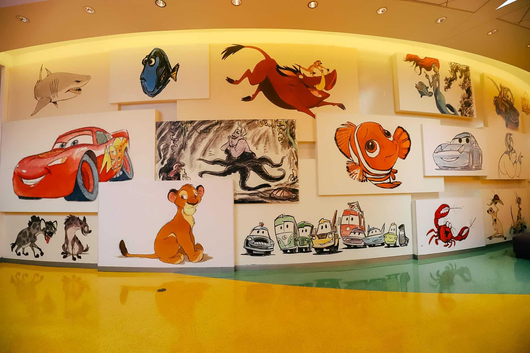 Design Elements in the lobby of Disney's Art of Animation 
