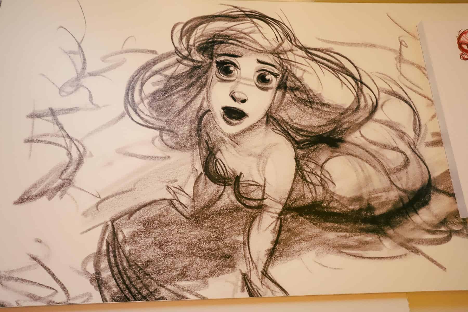 sketch drawing of Ariel at Disney's Art of Animation 
