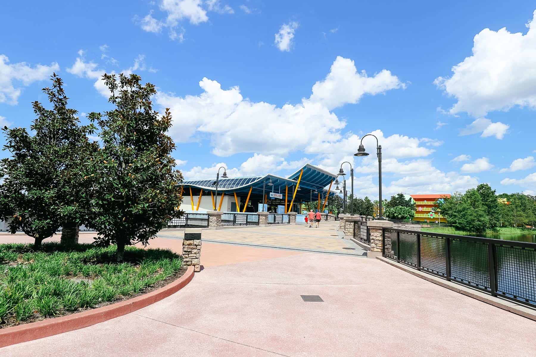 the walkway that leads to the Skyliner from Art of Animation 