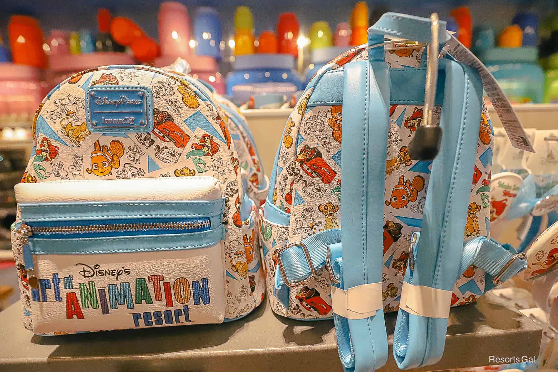 front and back side of the Loungefly backpack 