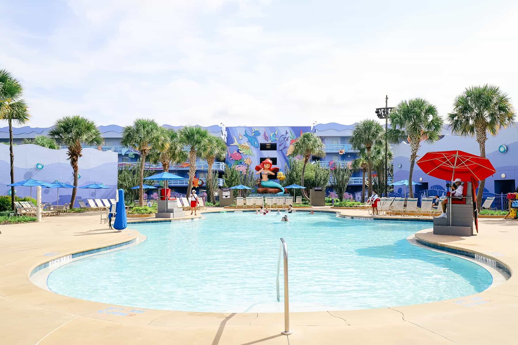 The Flippin Fins Pool is close to The Little Mermaid rooms at Disney's Art of Animation. 