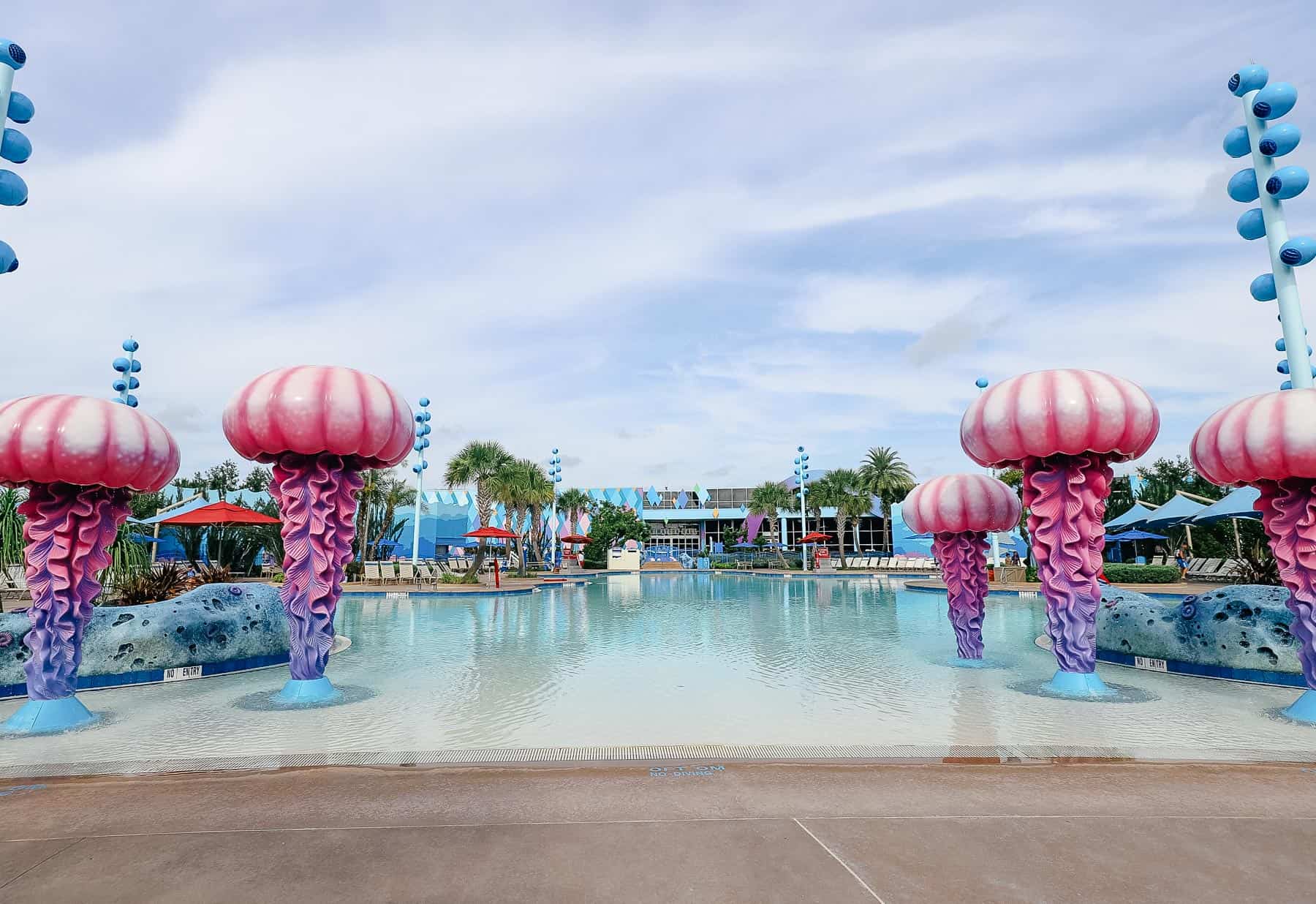 The Big Blue Pool at Art of Animation from the zero-entry side. 