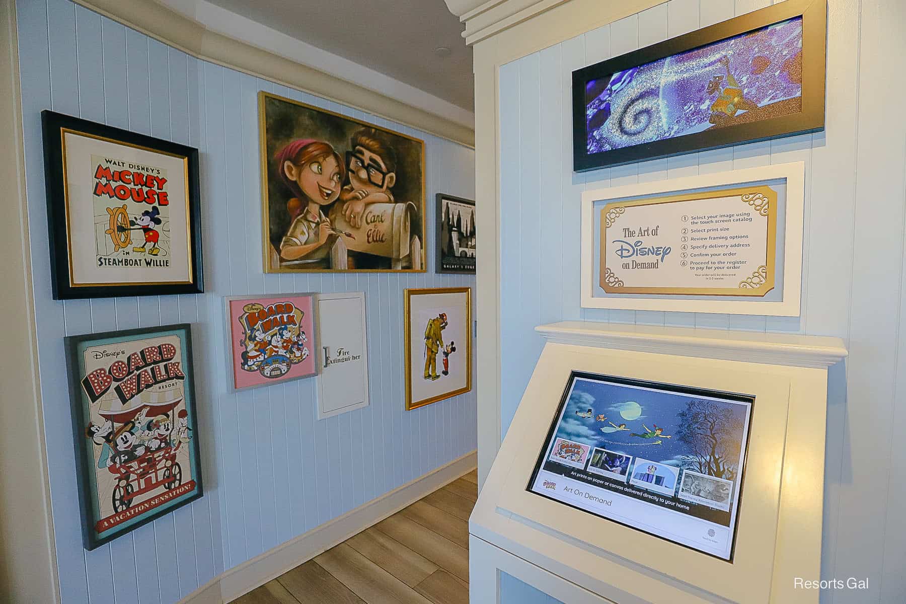 the art on demand kiosk inside Thimbles and Threads gift shop