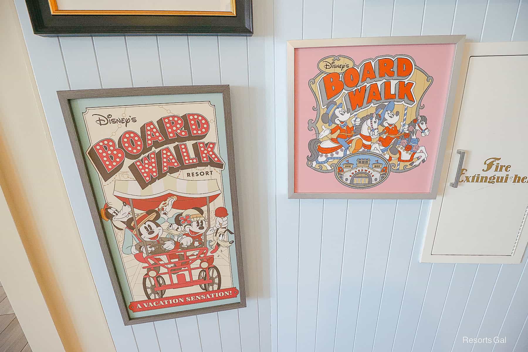 art featuring Mickey and Minnie on the Boardwlak