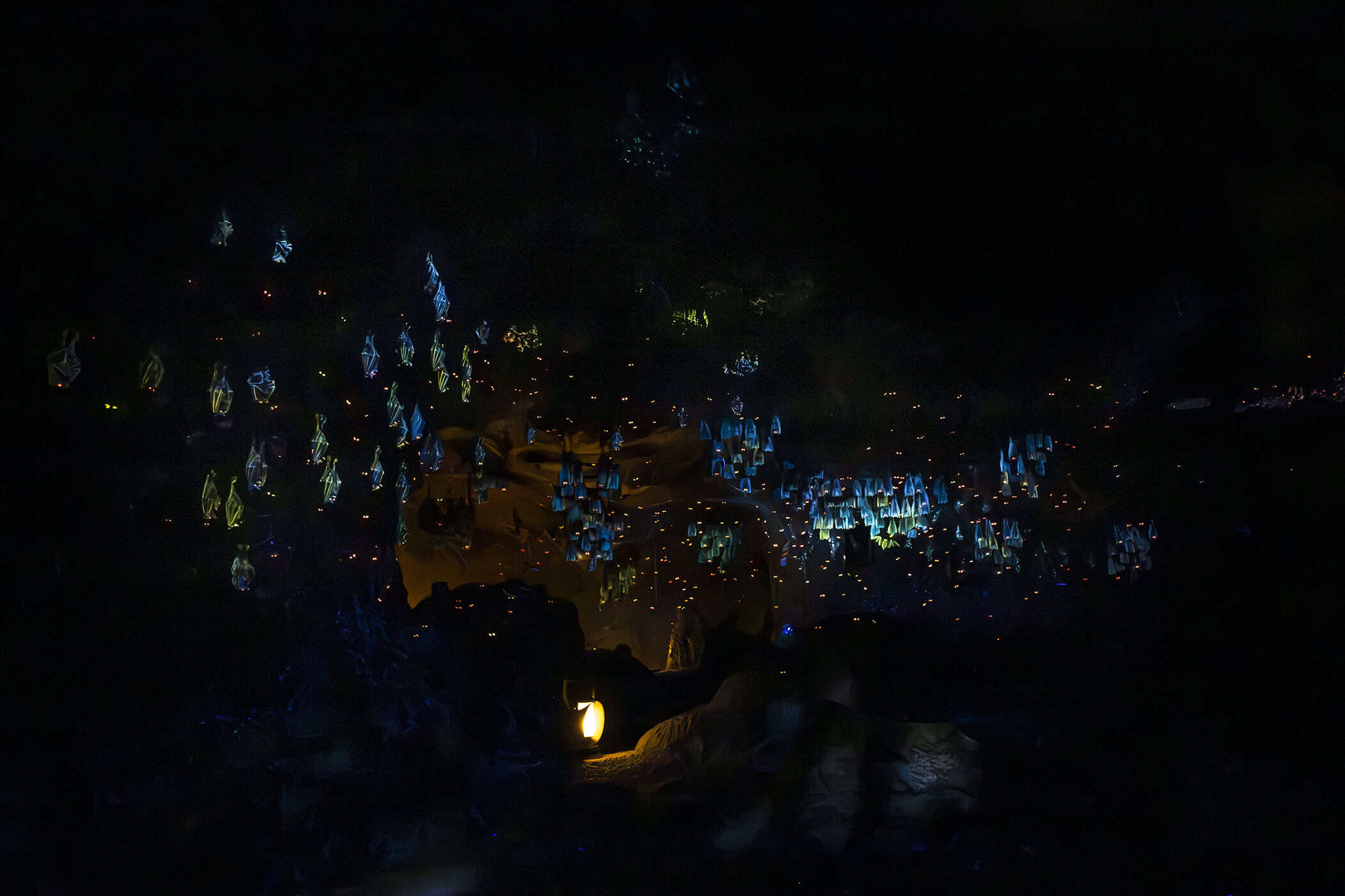 bats hanging from the mine in an updated scene from Big Thunder Mountain Railroad